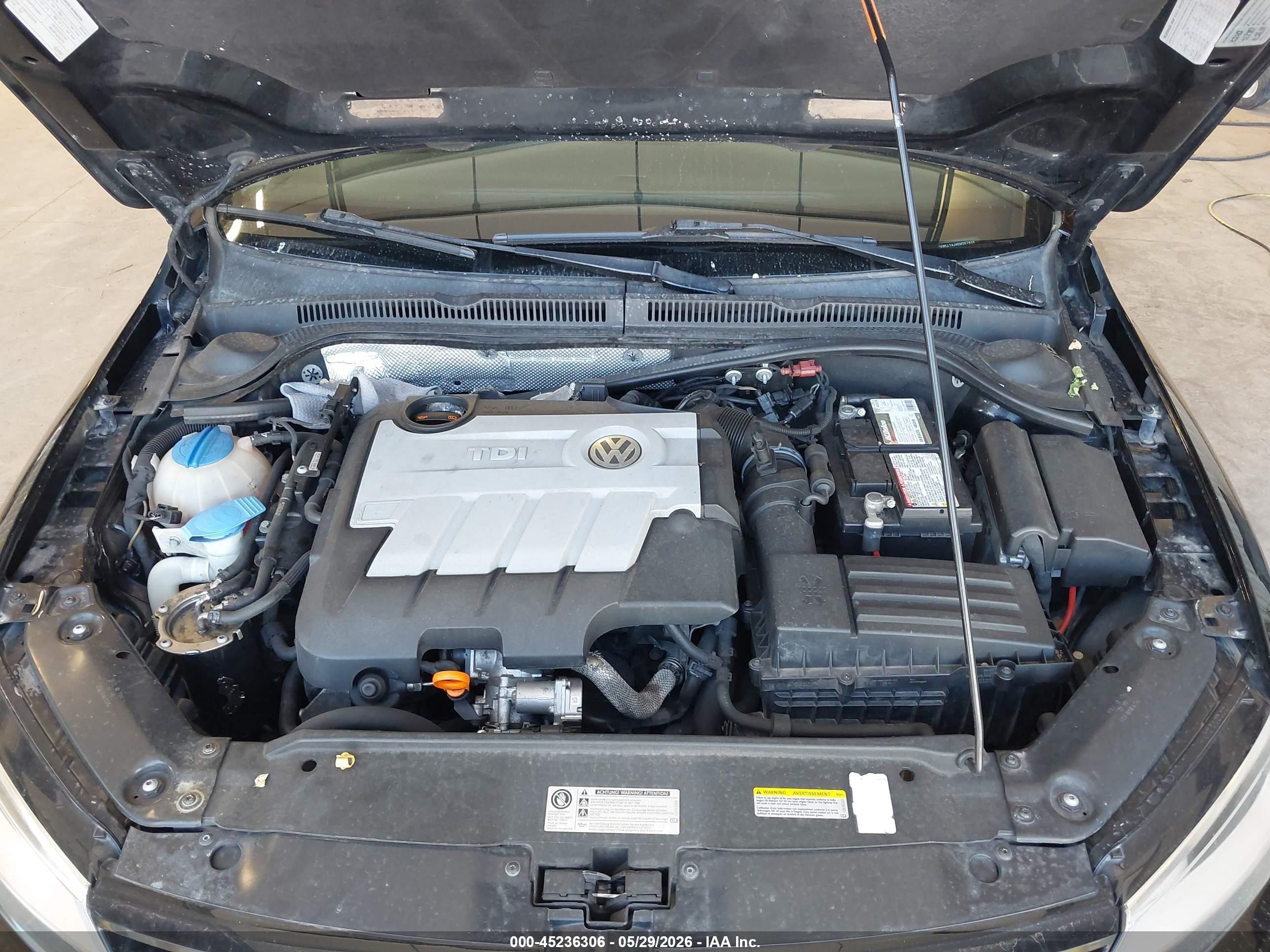 2014 Volkswagen Jetta 2.0l Tdi Black vin: 3VWLL7AJ4EM357932