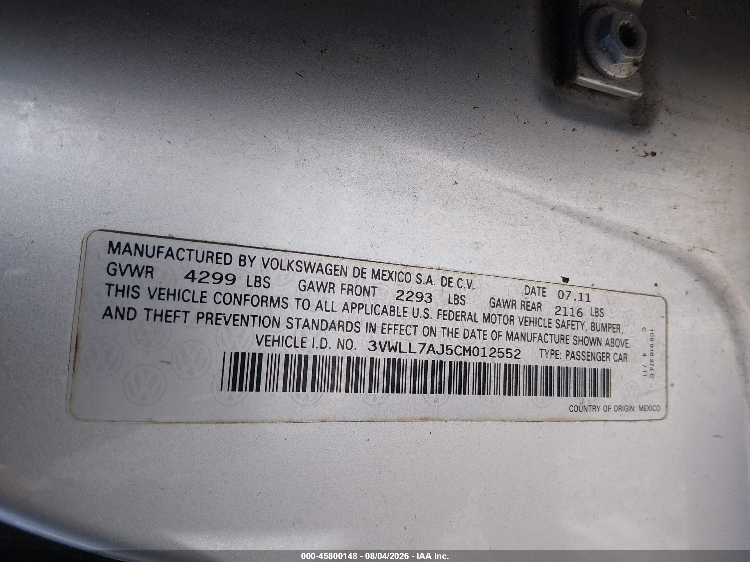 2012 Volkswagen Jetta 2.0l Tdi Silver vin: 3VWLL7AJ5CM012552