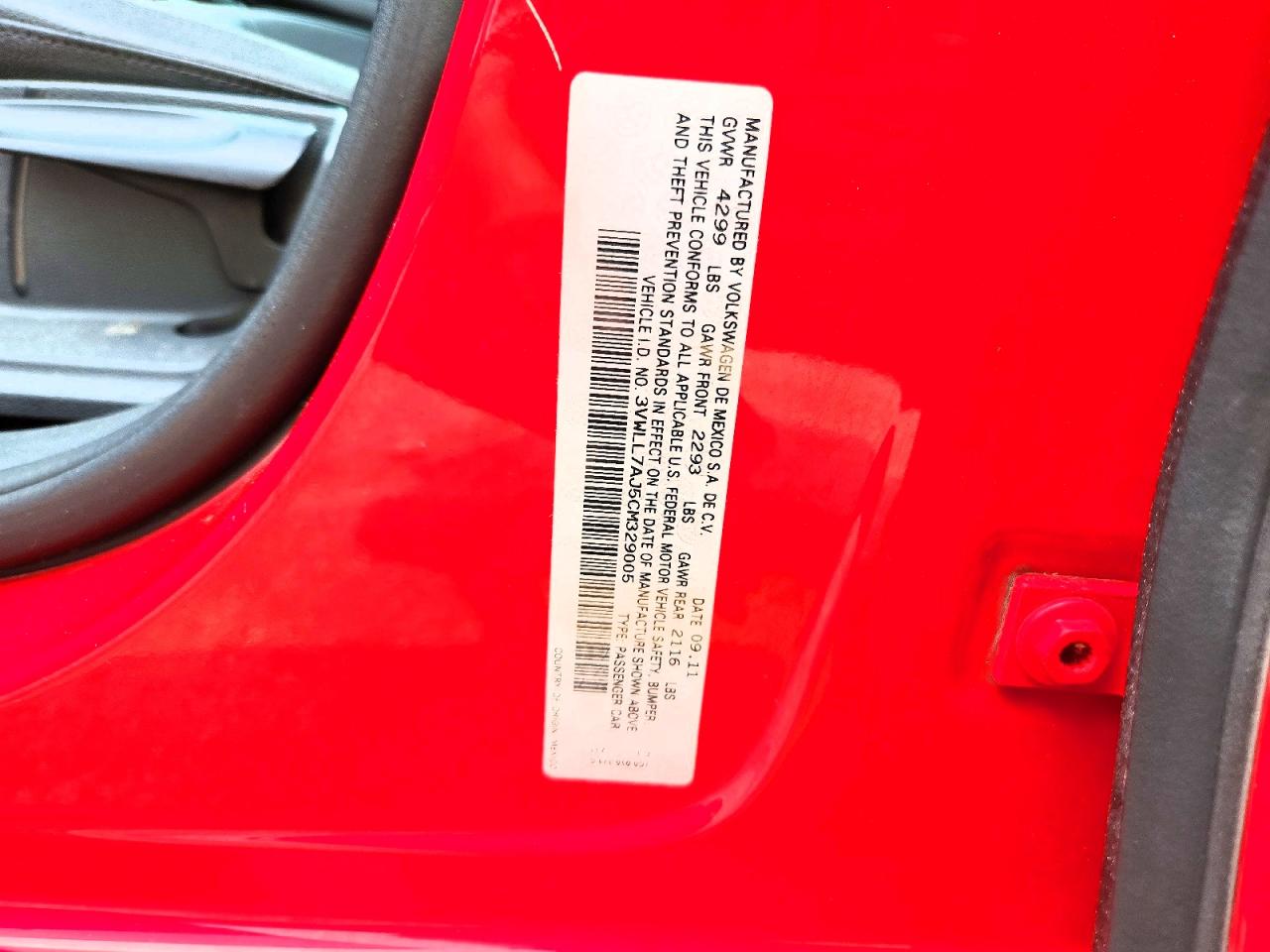 2012 Volkswagen Jetta Tdi Red vin: 3VWLL7AJ5CM329005