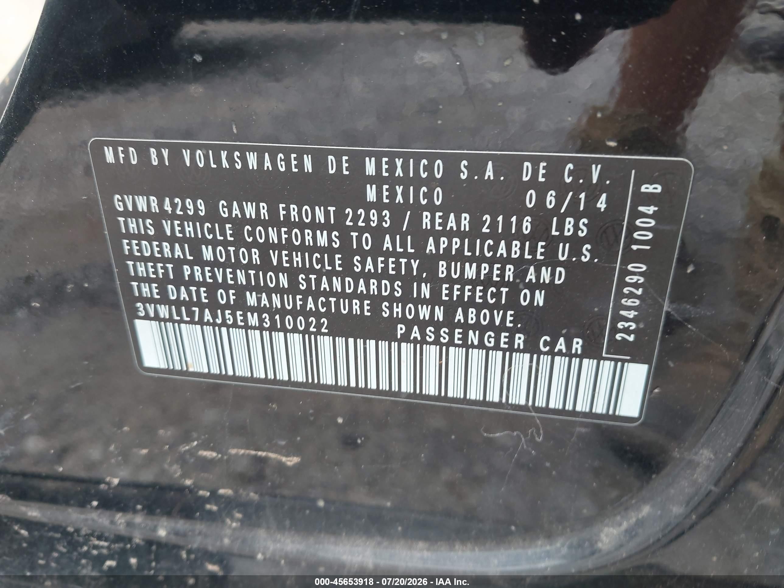 2014 Volkswagen Jetta 2.0l Tdi Black vin: 3VWLL7AJ5EM310022