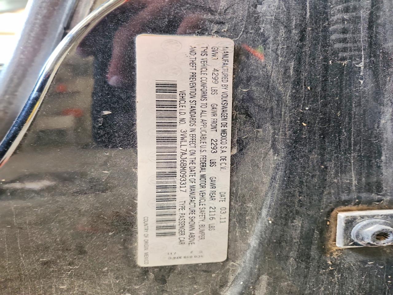 2011 Volkswagen Jetta Tdi Черный vin: 3VWLL7AJ6BM093317