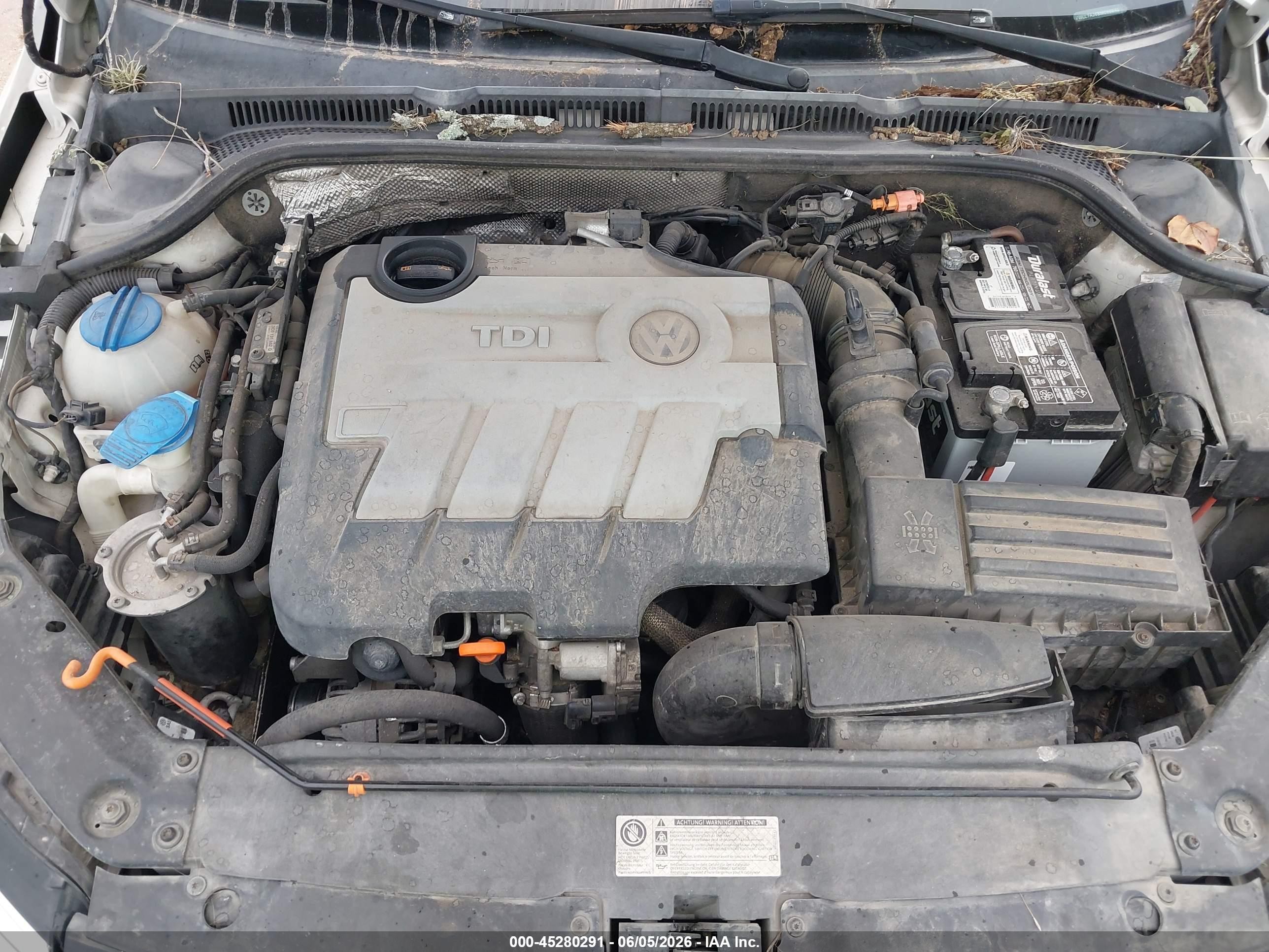2011 Volkswagen Jetta 2.0l Tdi White vin: 3VWLL7AJ6BM098842