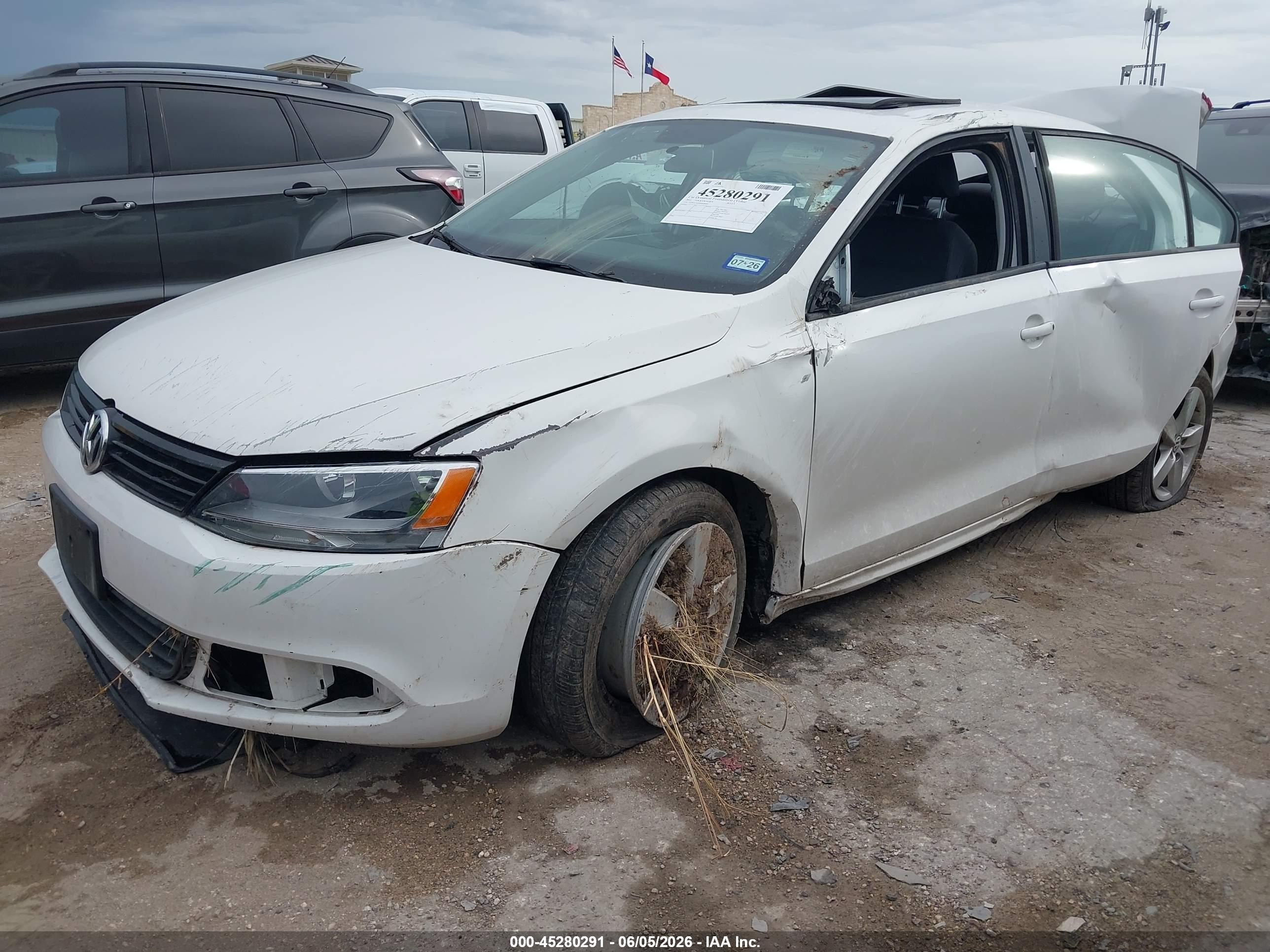 2011 Volkswagen Jetta 2.0l Tdi White vin: 3VWLL7AJ6BM098842