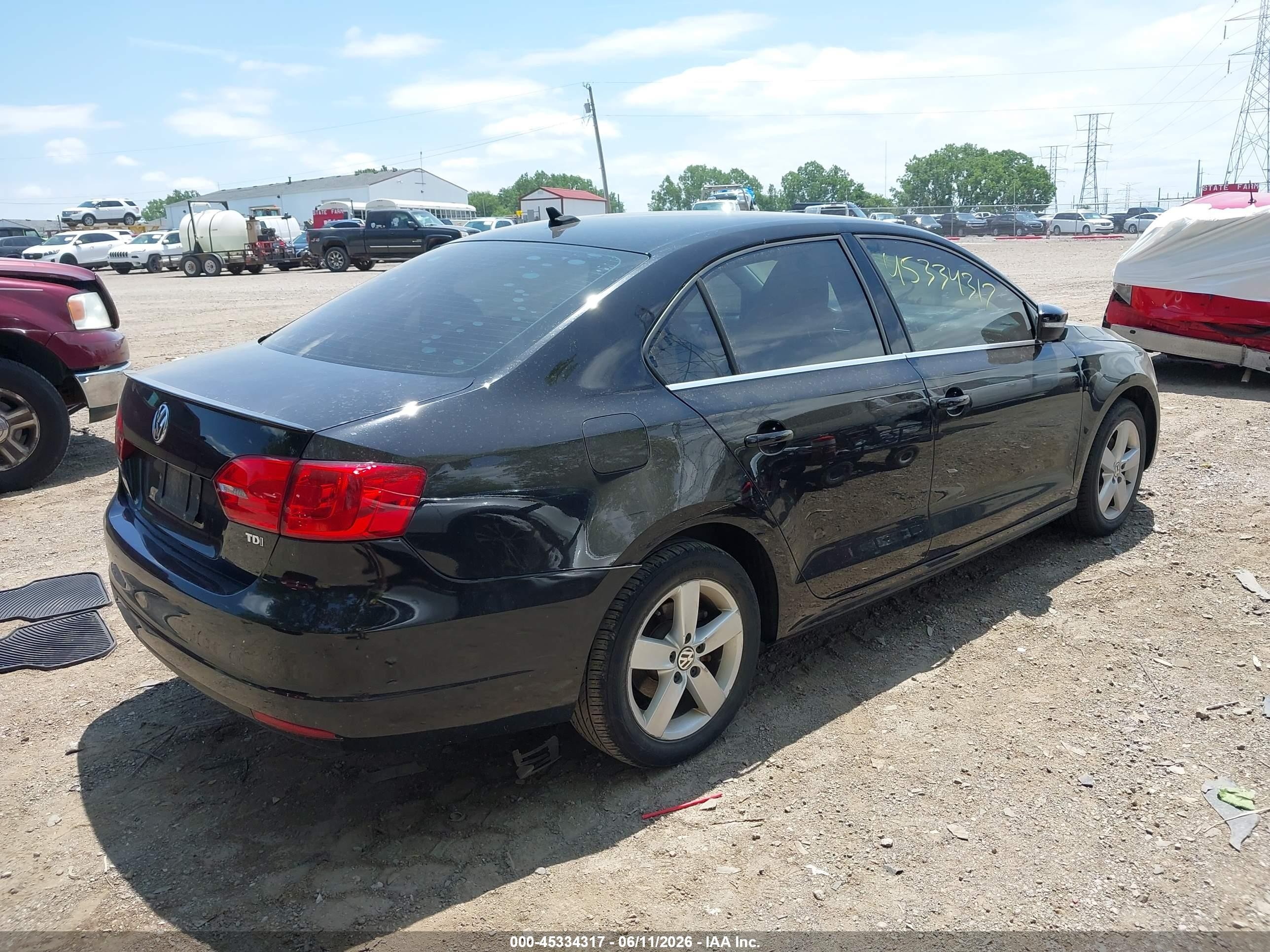 2012 Volkswagen Jetta 2.0l Tdi Black vin: 3VWLL7AJ6CM036276