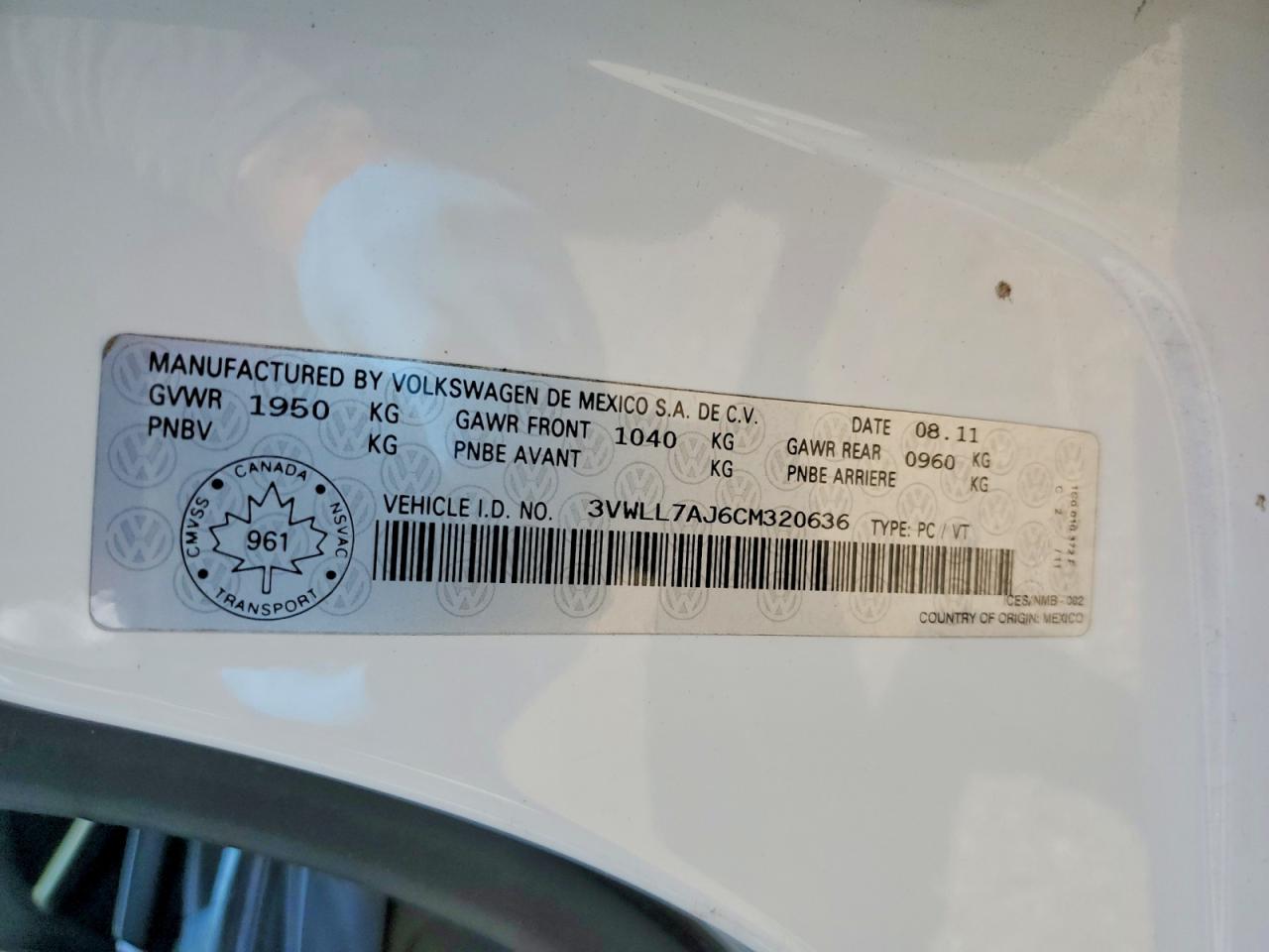 2012 Volkswagen Jetta Tdi White vin: 3VWLL7AJ6CM320636