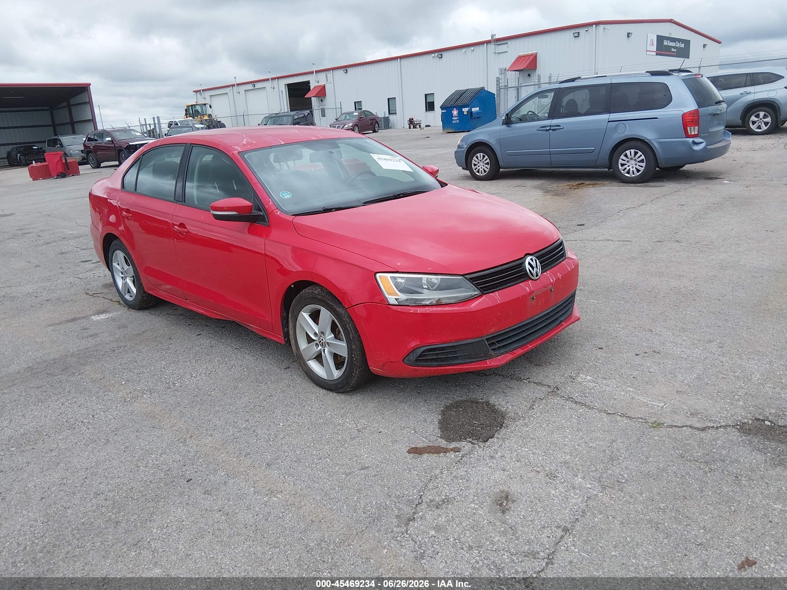 2012 Volkswagen Jetta 2.0l Tdi Red vin: 3VWLL7AJ6CM323925