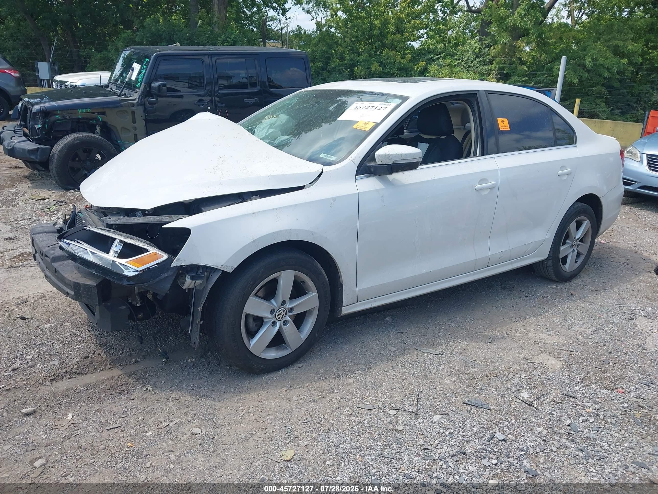 2012 Volkswagen Jetta 2.0l Tdi White vin: 3VWLL7AJ6CM363633
