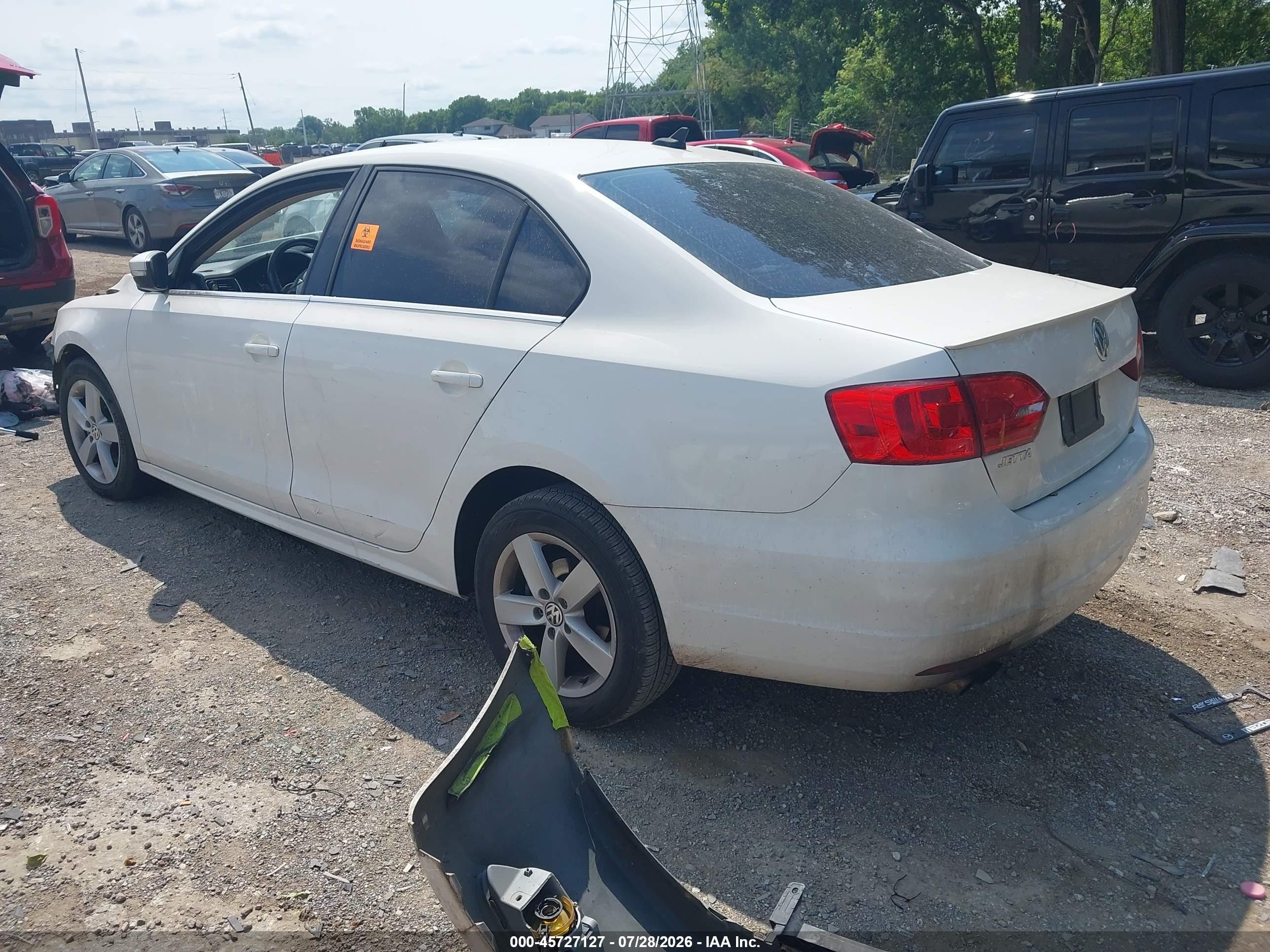 2012 Volkswagen Jetta 2.0l Tdi White vin: 3VWLL7AJ6CM363633