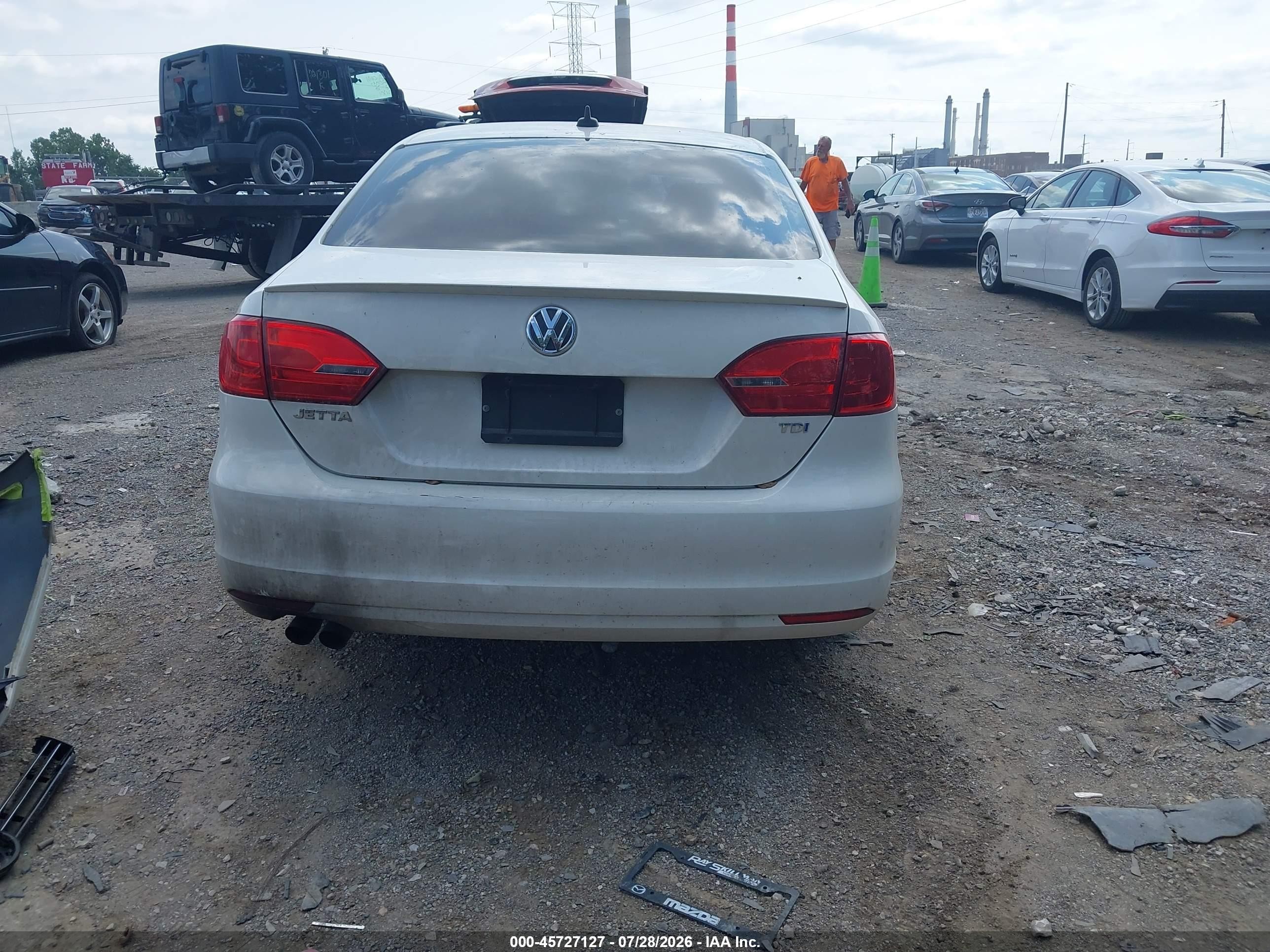2012 Volkswagen Jetta 2.0l Tdi White vin: 3VWLL7AJ6CM363633