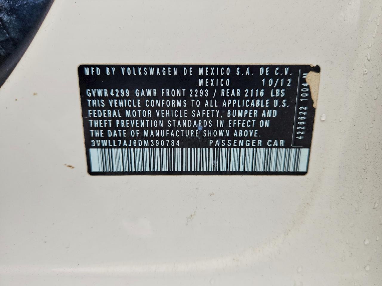 2013 Volkswagen Jetta Tdi White vin: 3VWLL7AJ6DM390784