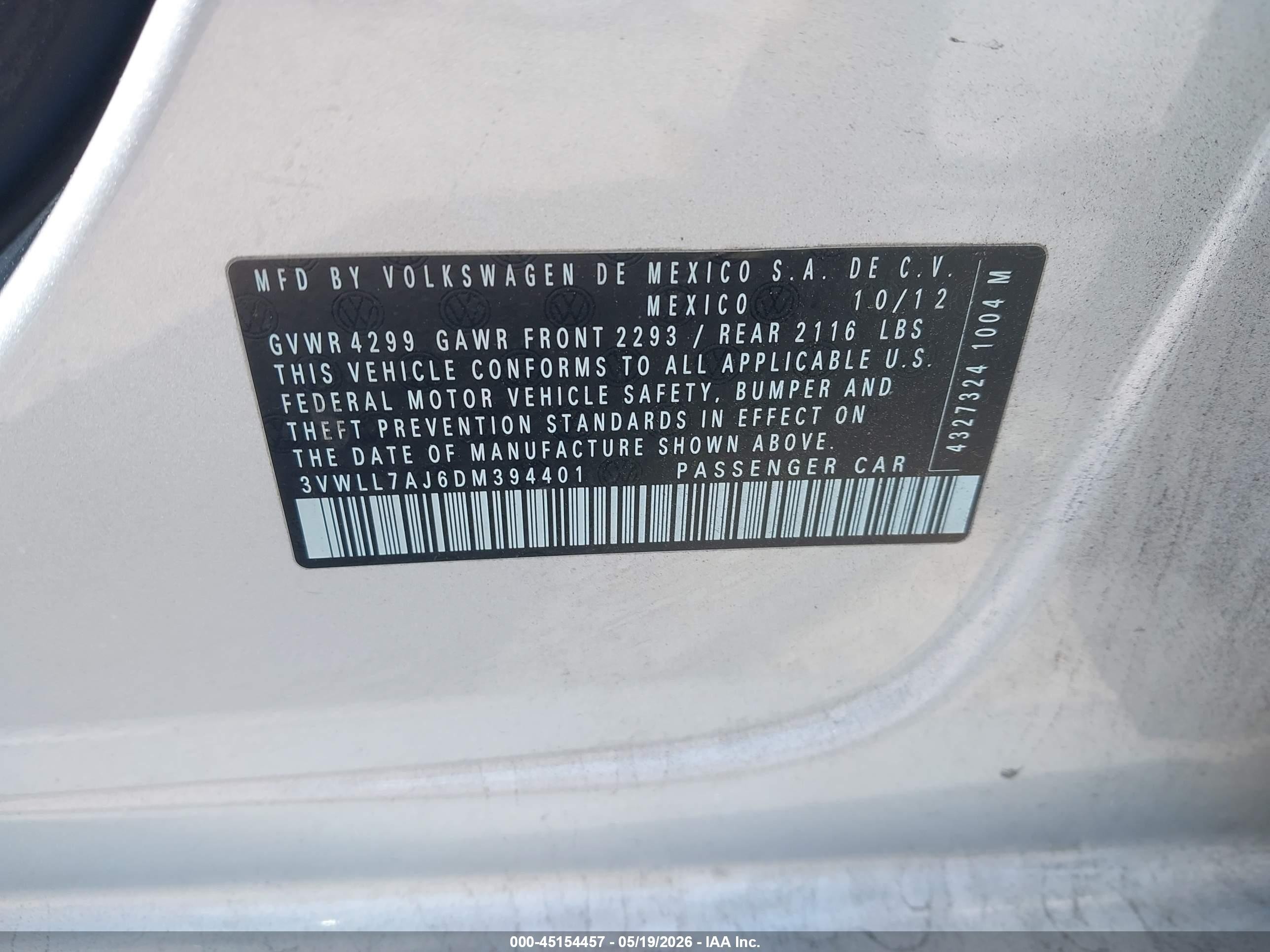 2013 Volkswagen Jetta 2.0l Tdi Серебряный vin: 3VWLL7AJ6DM394401