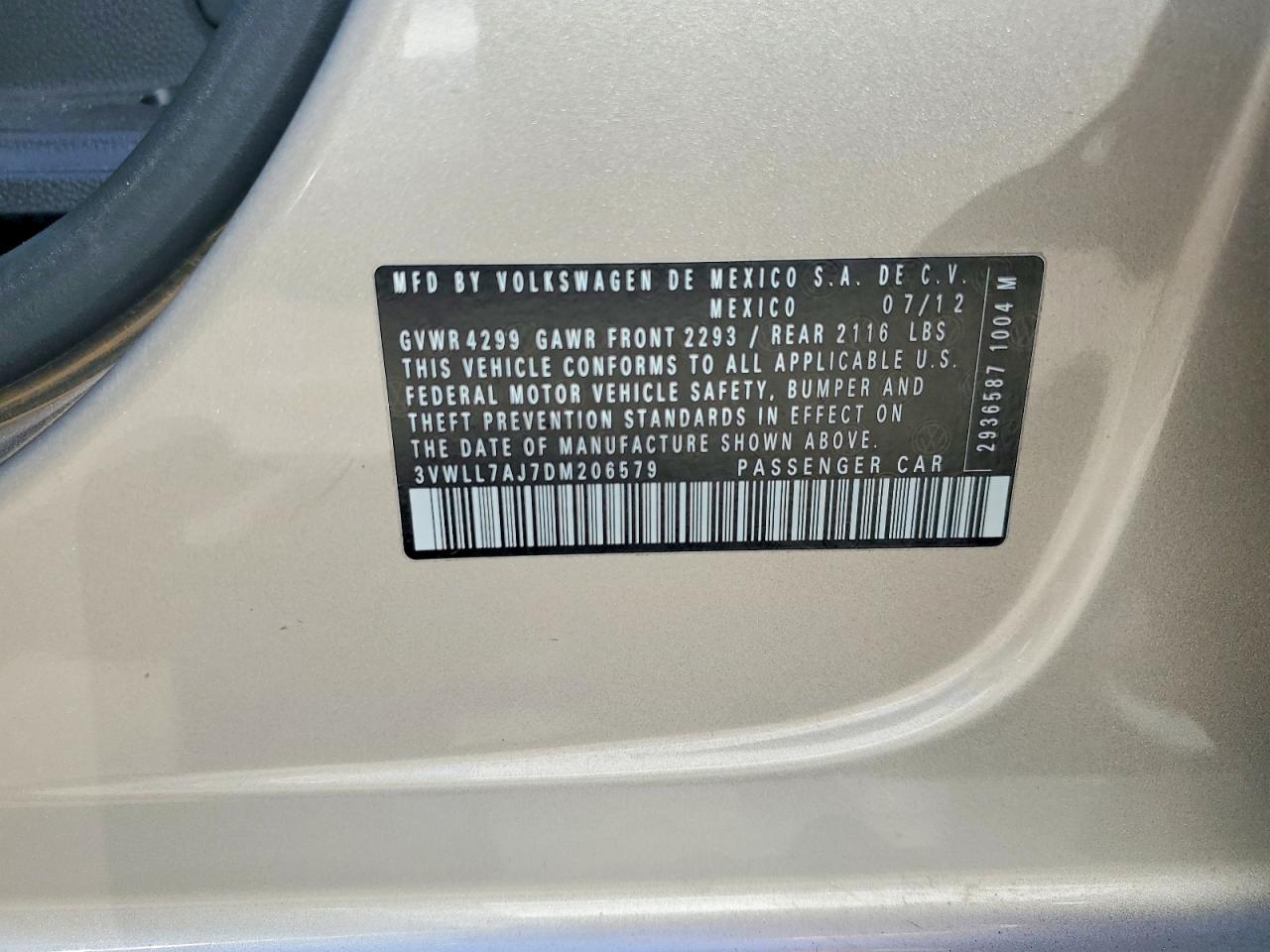 2013 Volkswagen Jetta Tdi Tan vin: 3VWLL7AJ7DM206579