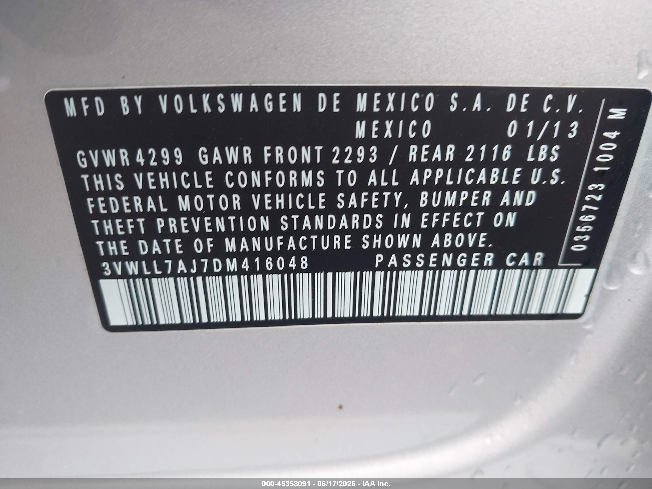 2013 Volkswagen Jetta 2.0l Tdi Серебряный vin: 3VWLL7AJ7DM416048