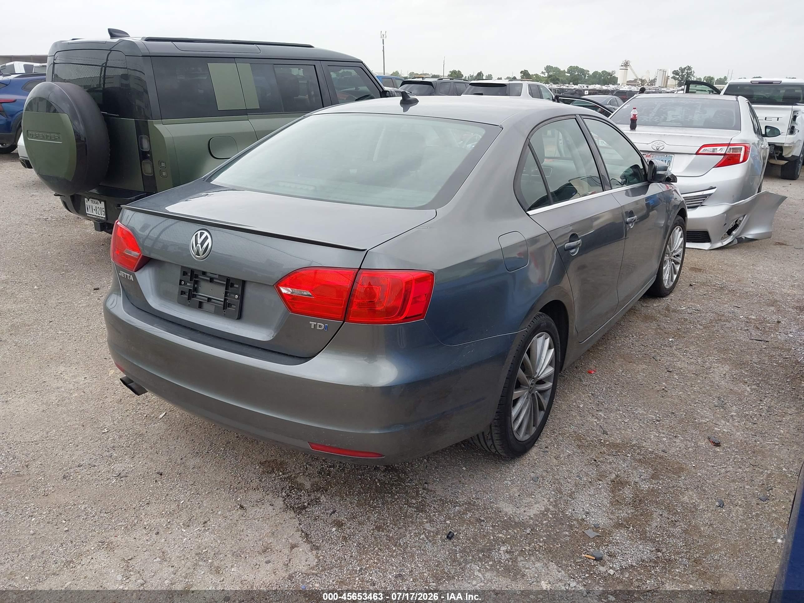 2014 Volkswagen Jetta 2.0l Tdi Gray vin: 3VWLL7AJ7EM323287