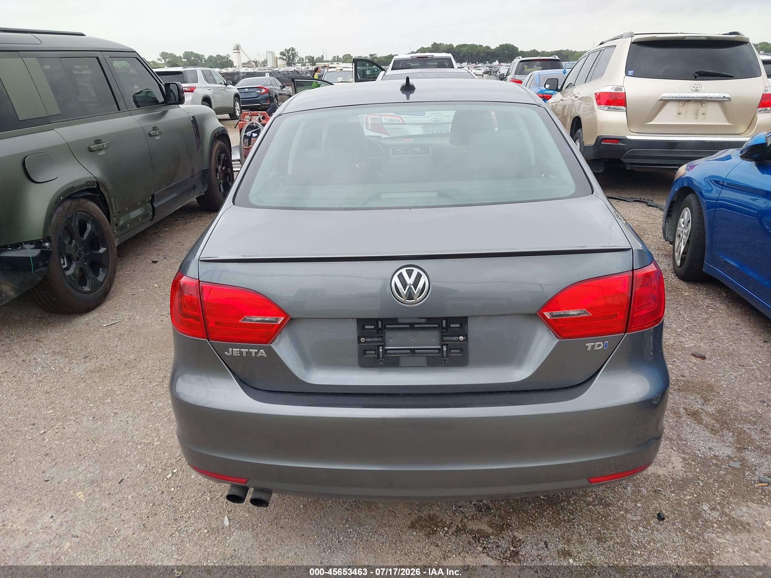 2014 Volkswagen Jetta 2.0l Tdi Gray vin: 3VWLL7AJ7EM323287