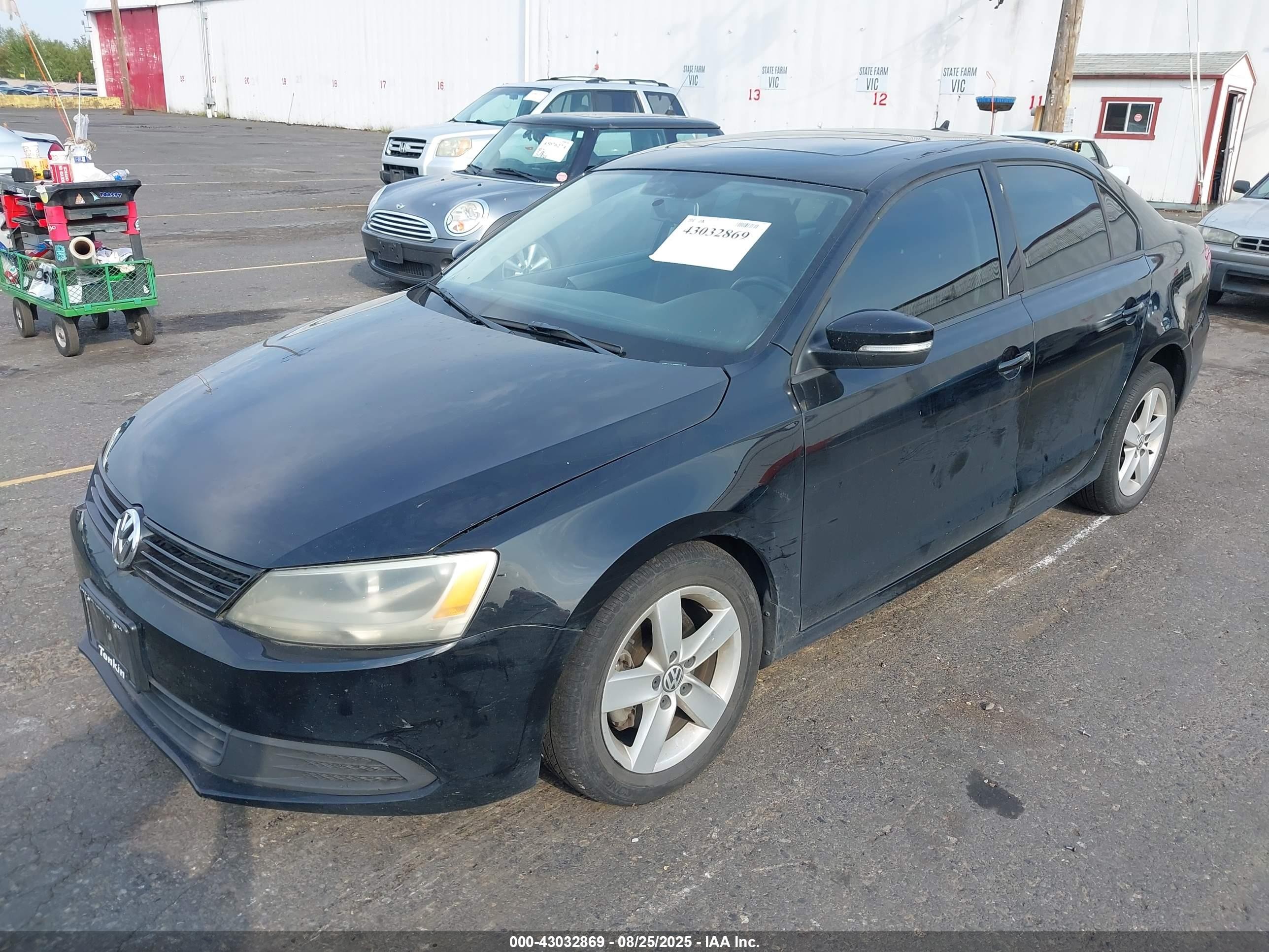 2011 Volkswagen Jetta 2.0l Tdi Black vin: 3VWLL7AJ8BM050193