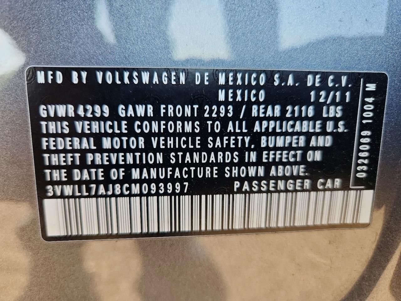 2012 Volkswagen Jetta Tdi Gray vin: 3VWLL7AJ8CM093997