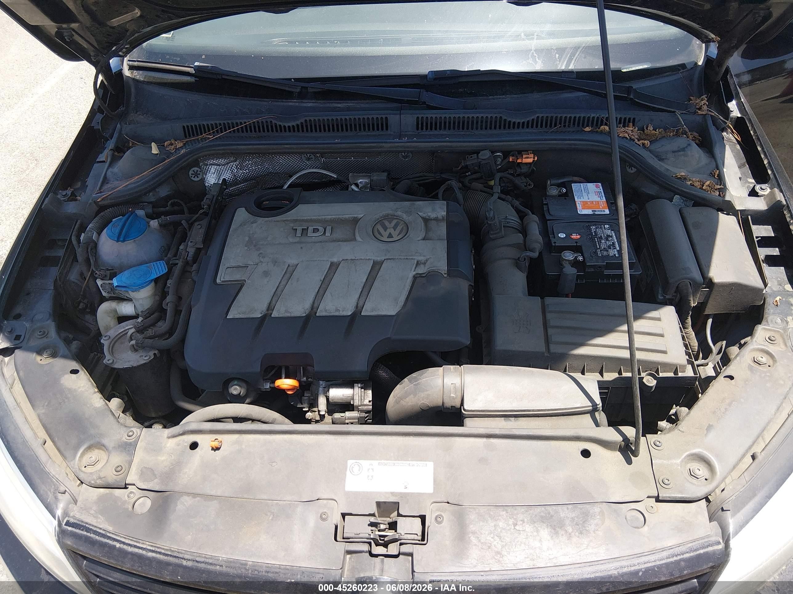 2012 Volkswagen Jetta 2.0l Tdi Черный vin: 3VWLL7AJ8CM389795