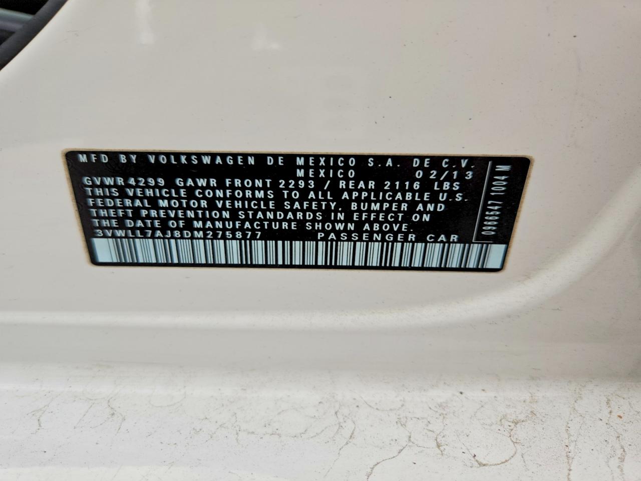 2013 Volkswagen Jetta Tdi White vin: 3VWLL7AJ8DM275877