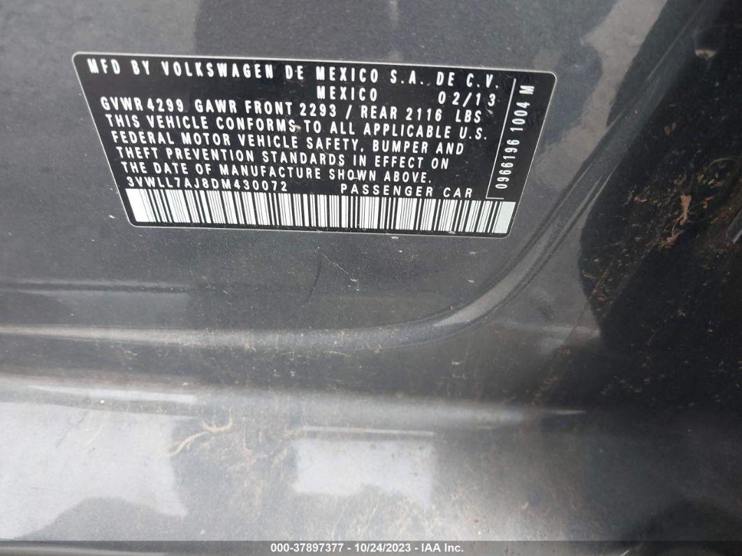 2013 Volkswagen Jetta Sedan Tdi W/premium/nav Серый vin: 3VWLL7AJ8DM430072