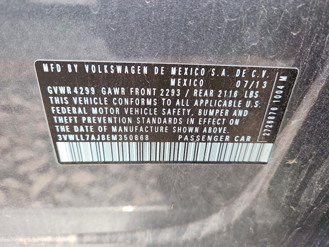 2014 Volkswagen Jetta Tdi Gray vin: 3VWLL7AJ8EM350868