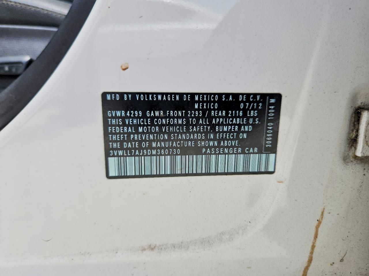 2013 Volkswagen Jetta Tdi White vin: 3VWLL7AJ9DM360730