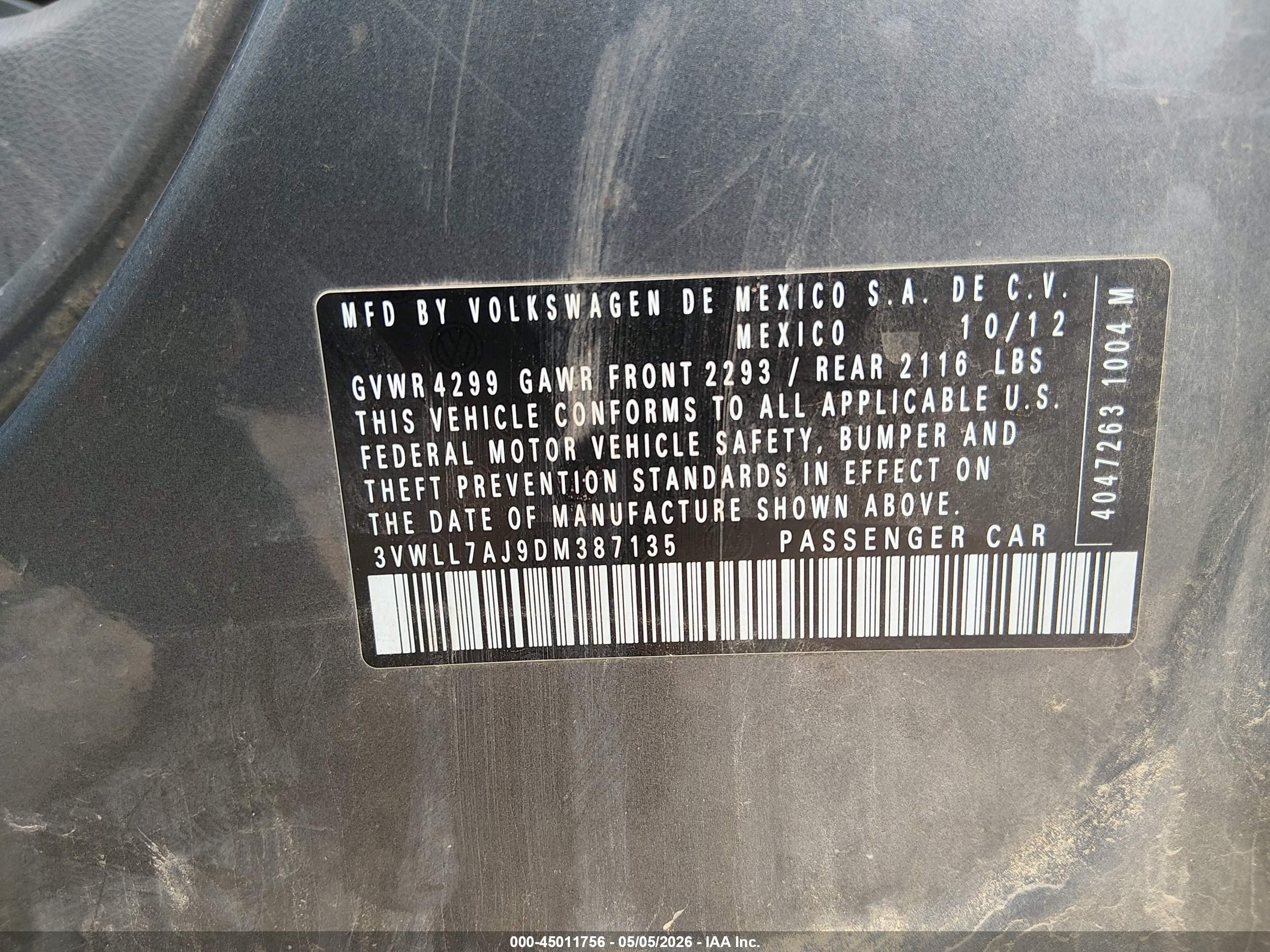 2013 Volkswagen Jetta 2.0l Tdi Gray vin: 3VWLL7AJ9DM387135