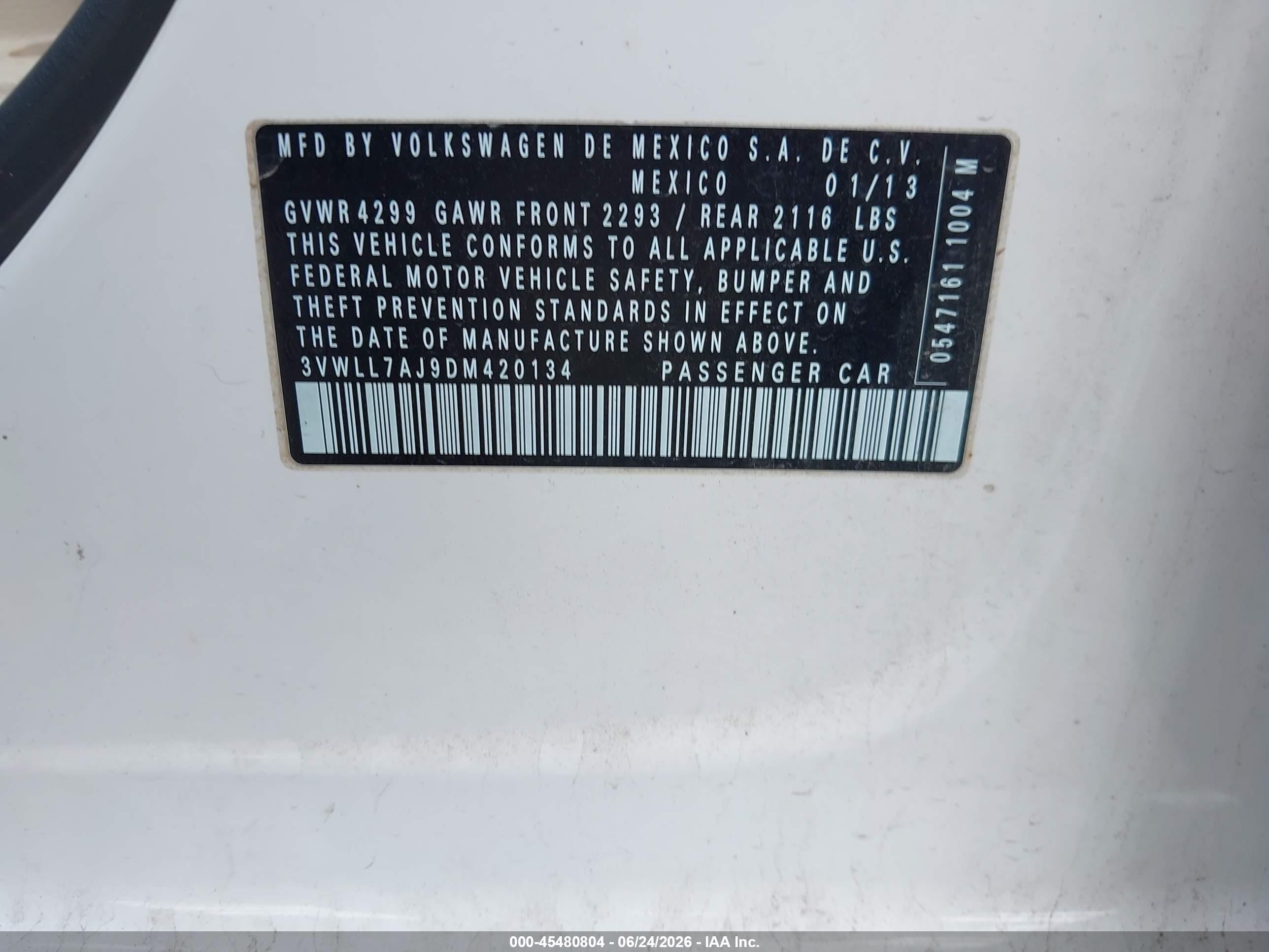 2013 Volkswagen Jetta 2.0l Tdi White vin: 3VWLL7AJ9DM420134
