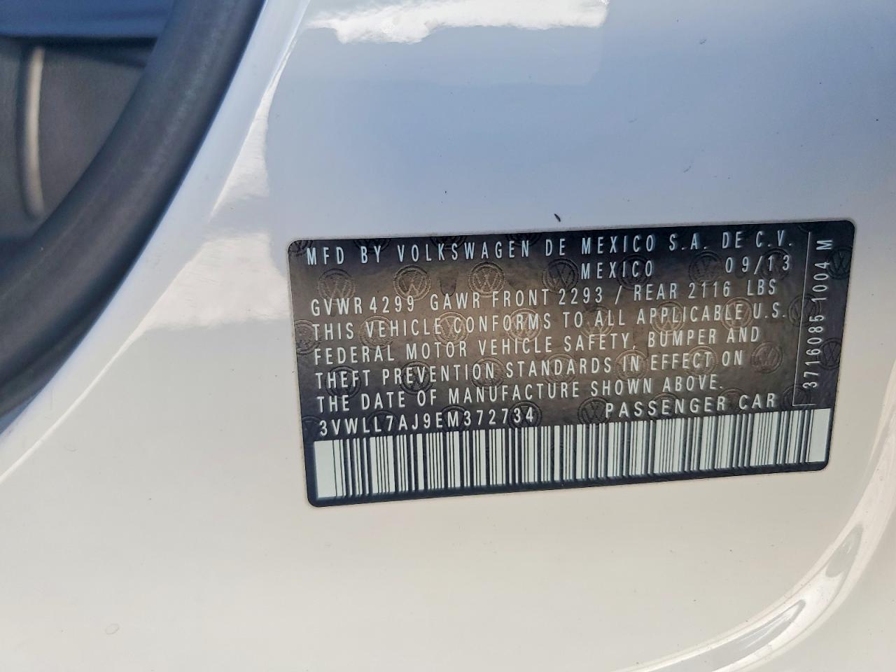 2014 Volkswagen Jetta Tdi White vin: 3VWLL7AJ9EM372734