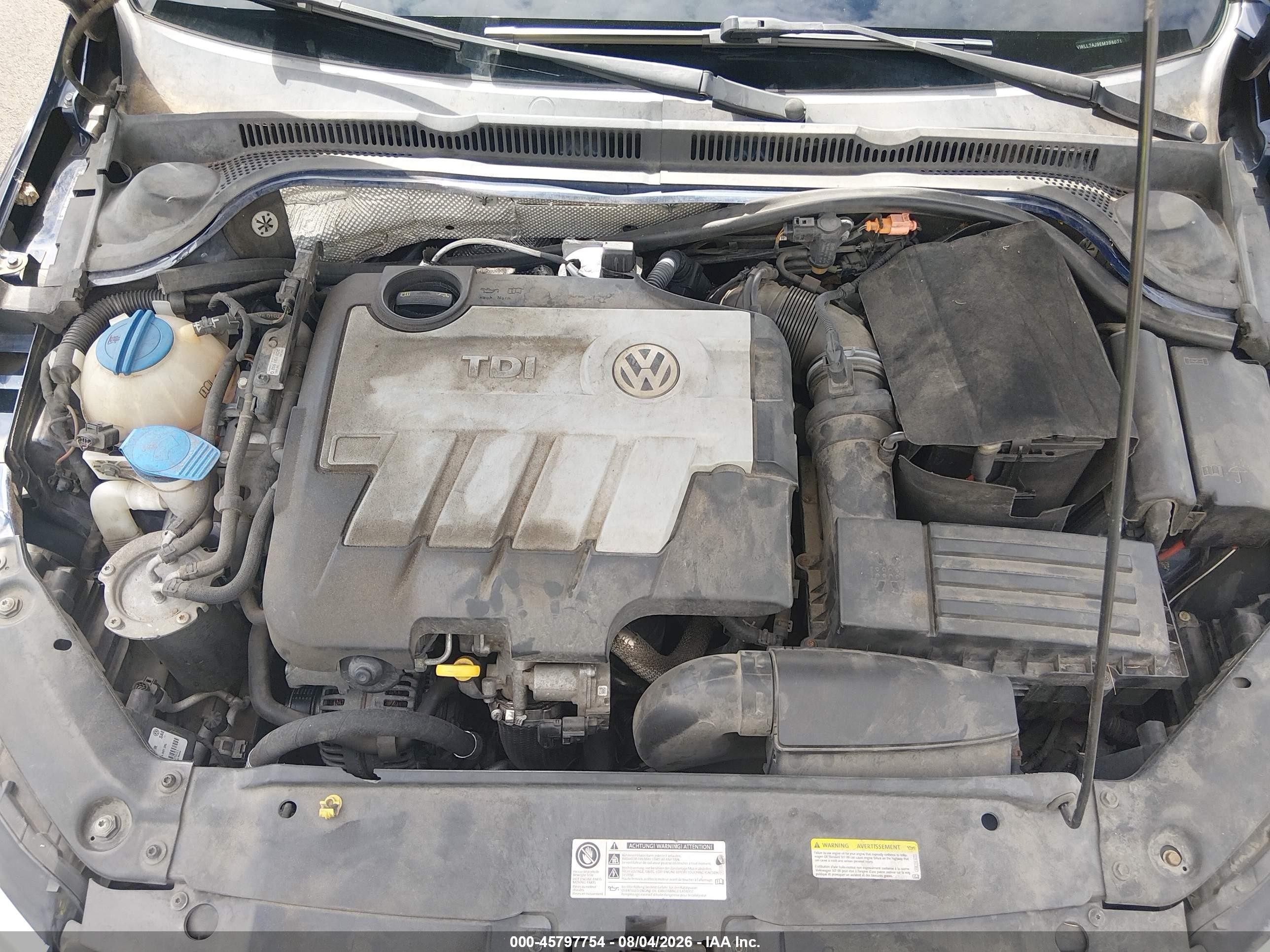 2014 Volkswagen Jetta 2.0l Tdi Blue vin: 3VWLL7AJ9EM394071