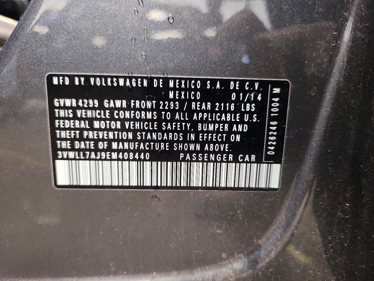 2014 Volkswagen Jetta Tdi Gray vin: 3VWLL7AJ9EM408440
