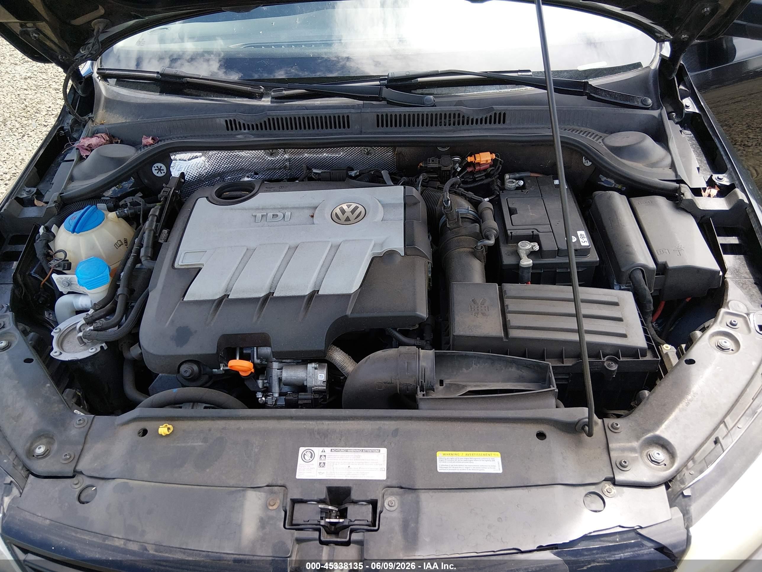 2014 Volkswagen Jetta 2.0l Tdi Value Edition Черный vin: 3VWLL7AJ9EM445553