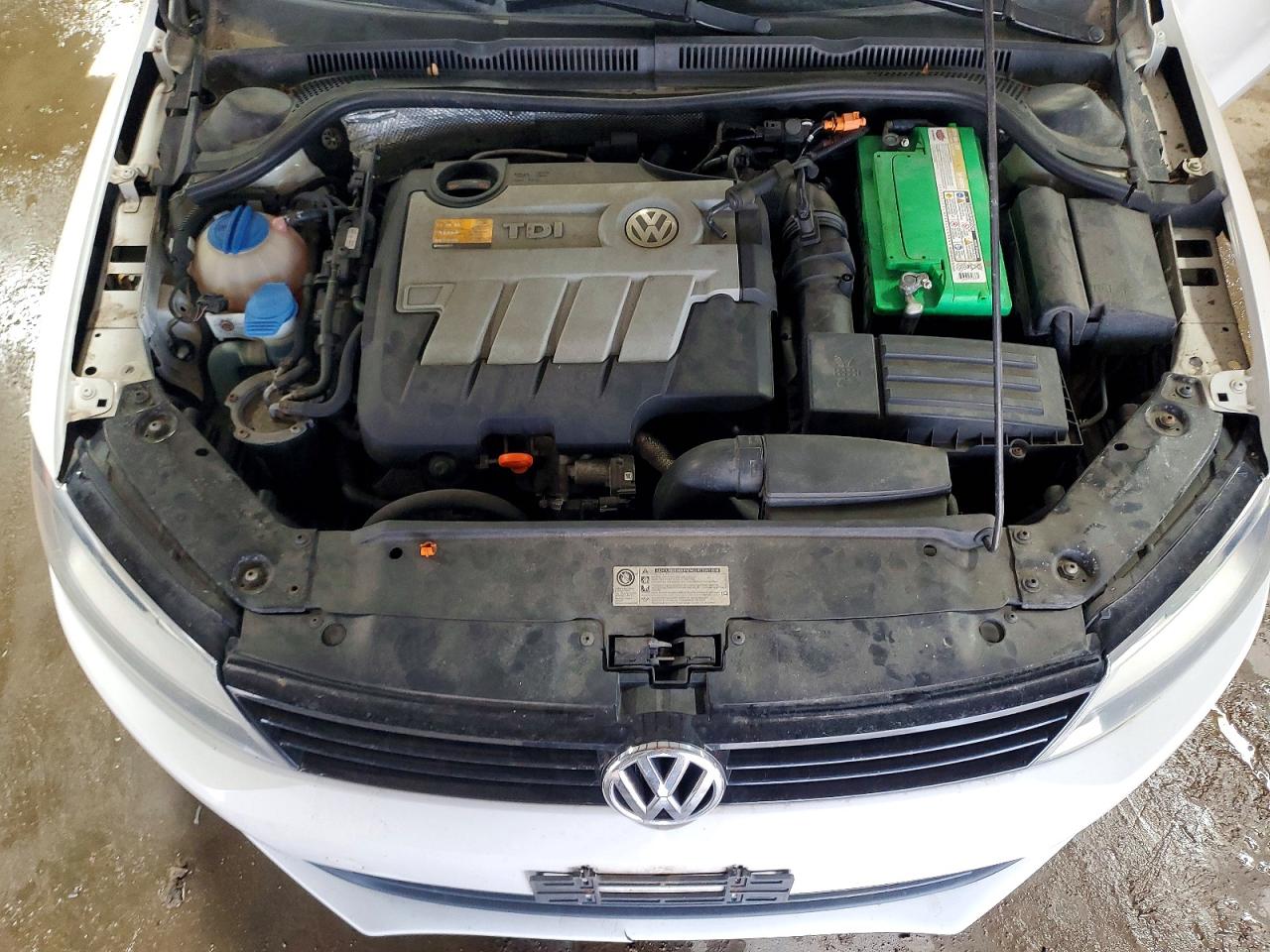 2012 Volkswagen Jetta Tdi White vin: 3VWLL7AJXCM417001