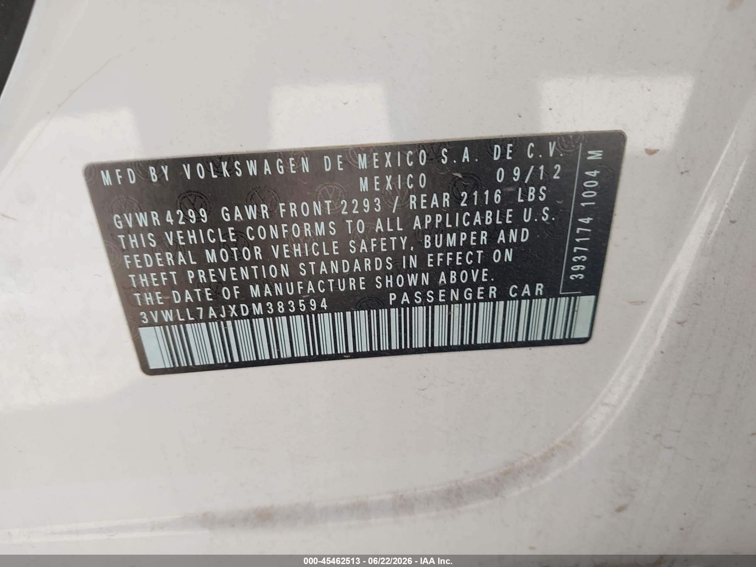 2013 Volkswagen Jetta 2.0l Tdi Белый vin: 3VWLL7AJXDM383594