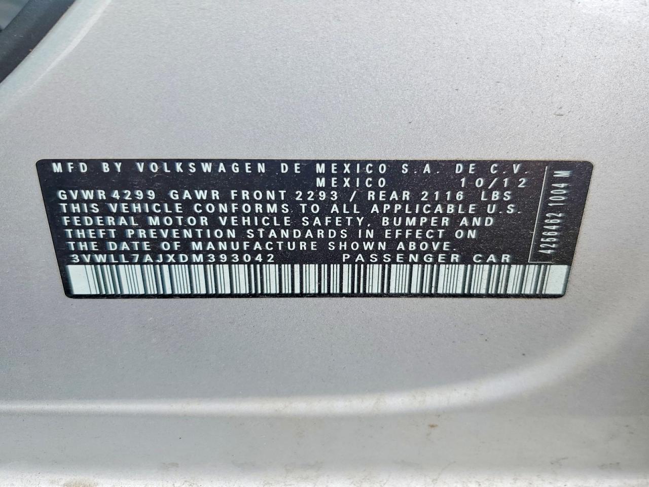 2013 Volkswagen Jetta Tdi Silver vin: 3VWLL7AJXDM393042