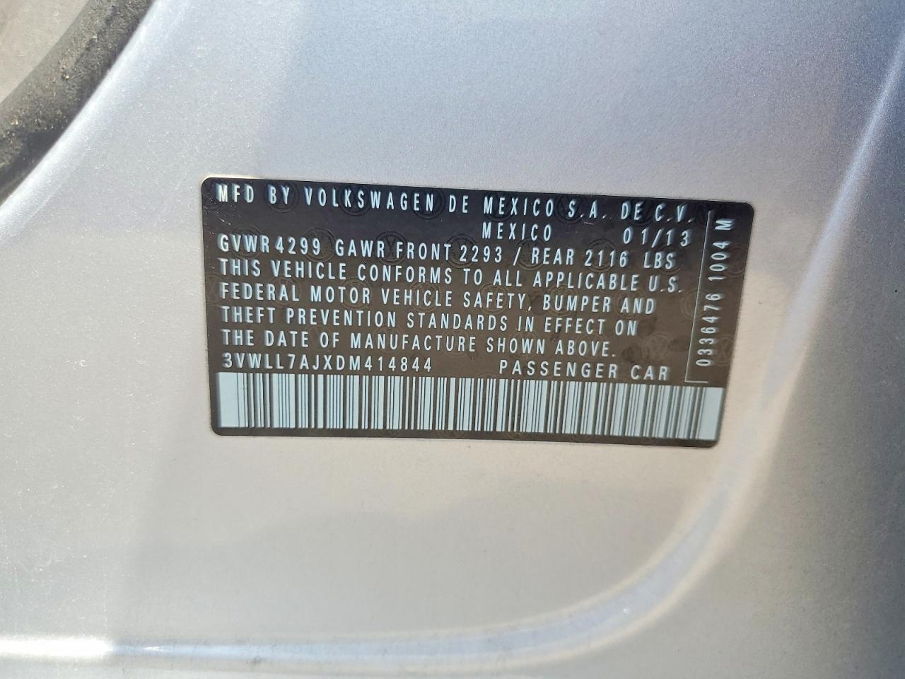 2013 Volkswagen Jetta Tdi Silver vin: 3VWLL7AJXDM414844