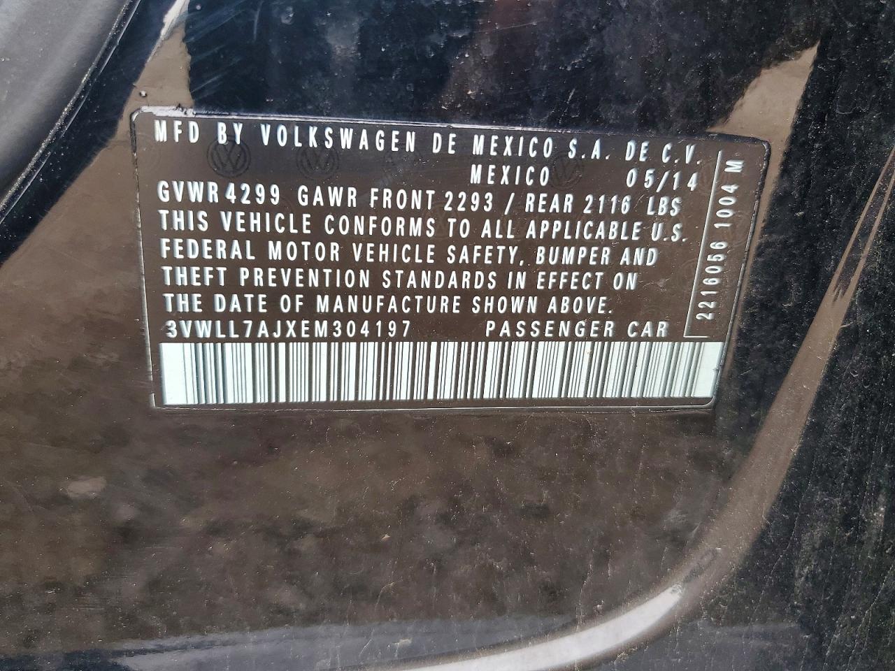 2014 Volkswagen Jetta Tdi Black vin: 3VWLL7AJXEM304197
