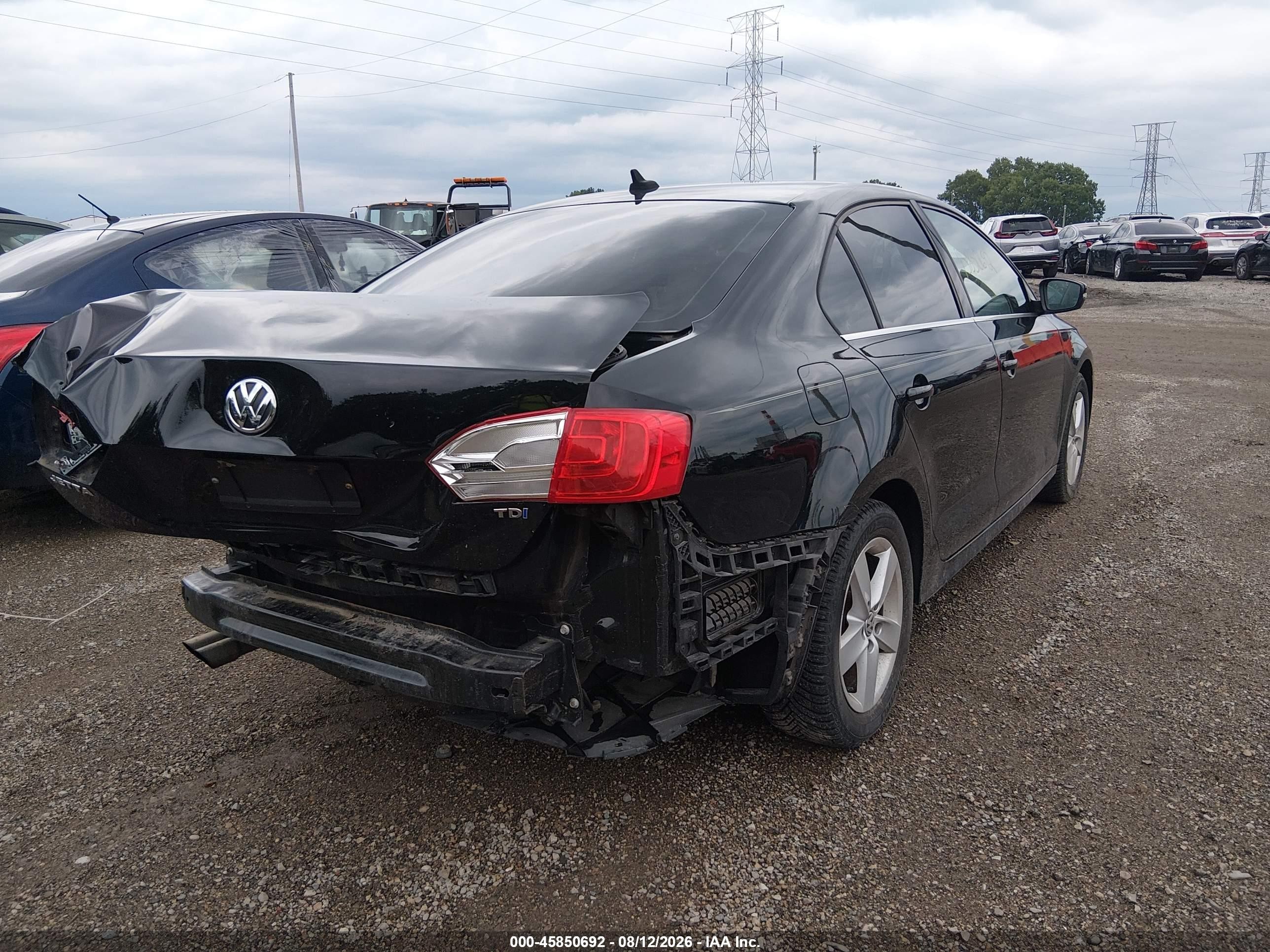 2014 Volkswagen Jetta 2.0l Tdi Черный vin: 3VWLL7AJXEM351911