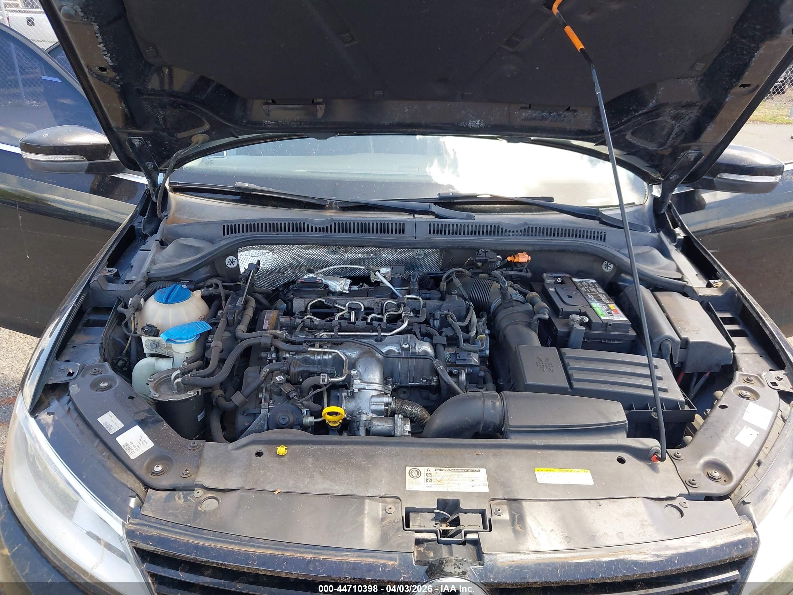 2014 Volkswagen Jetta 2.0l Tdi Black vin: 3VWLL7AJXEM372631