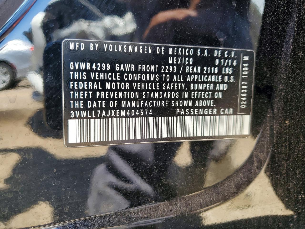 2014 Volkswagen Jetta Tdi Black vin: 3VWLL7AJXEM404574