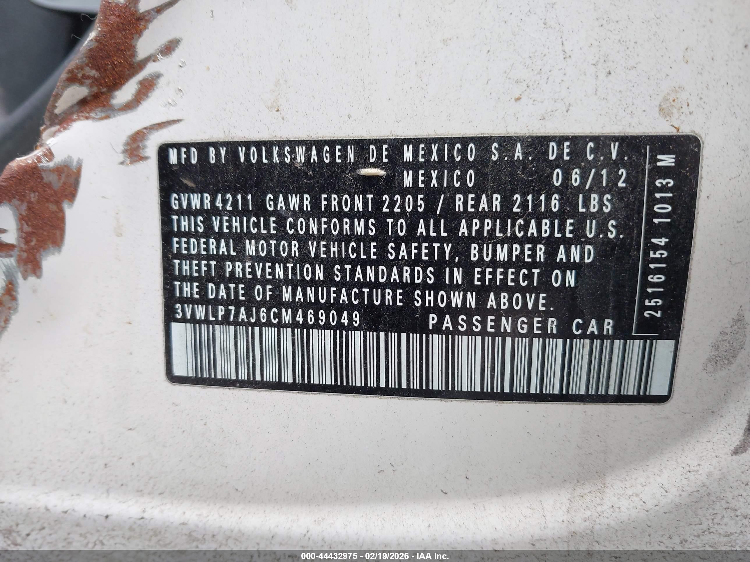 2012 Volkswagen Jetta 2.5l Sel White vin: 3VWLP7AJ6CM469049