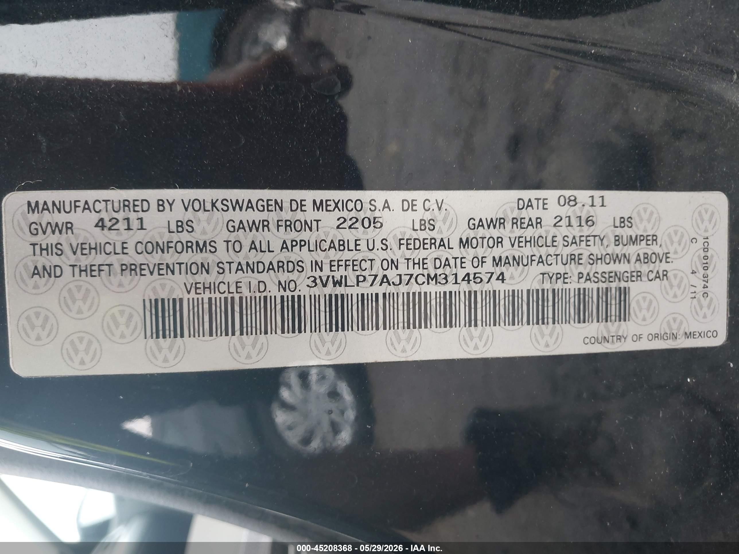 2012 Volkswagen Jetta 2.5l Sel Черный vin: 3VWLP7AJ7CM314574