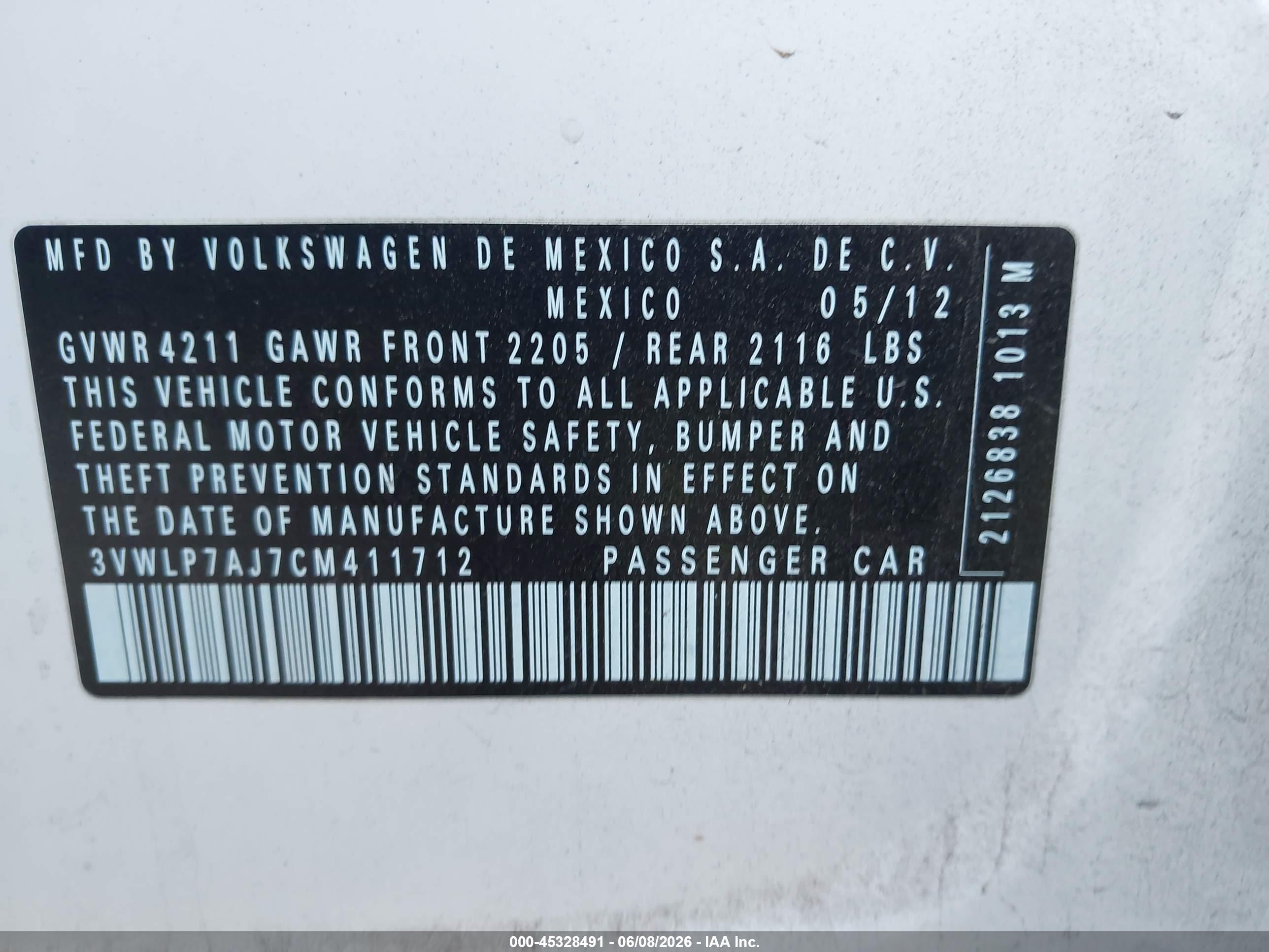 2012 Volkswagen Jetta 2.5l Sel White vin: 3VWLP7AJ7CM411712