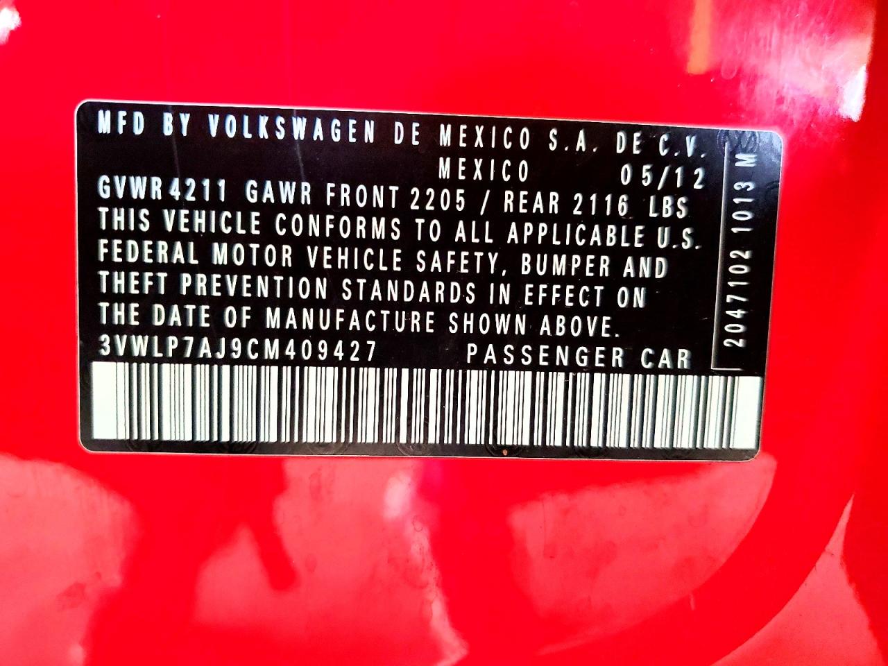 2012 Volkswagen Jetta Sel Red vin: 3VWLP7AJ9CM409427