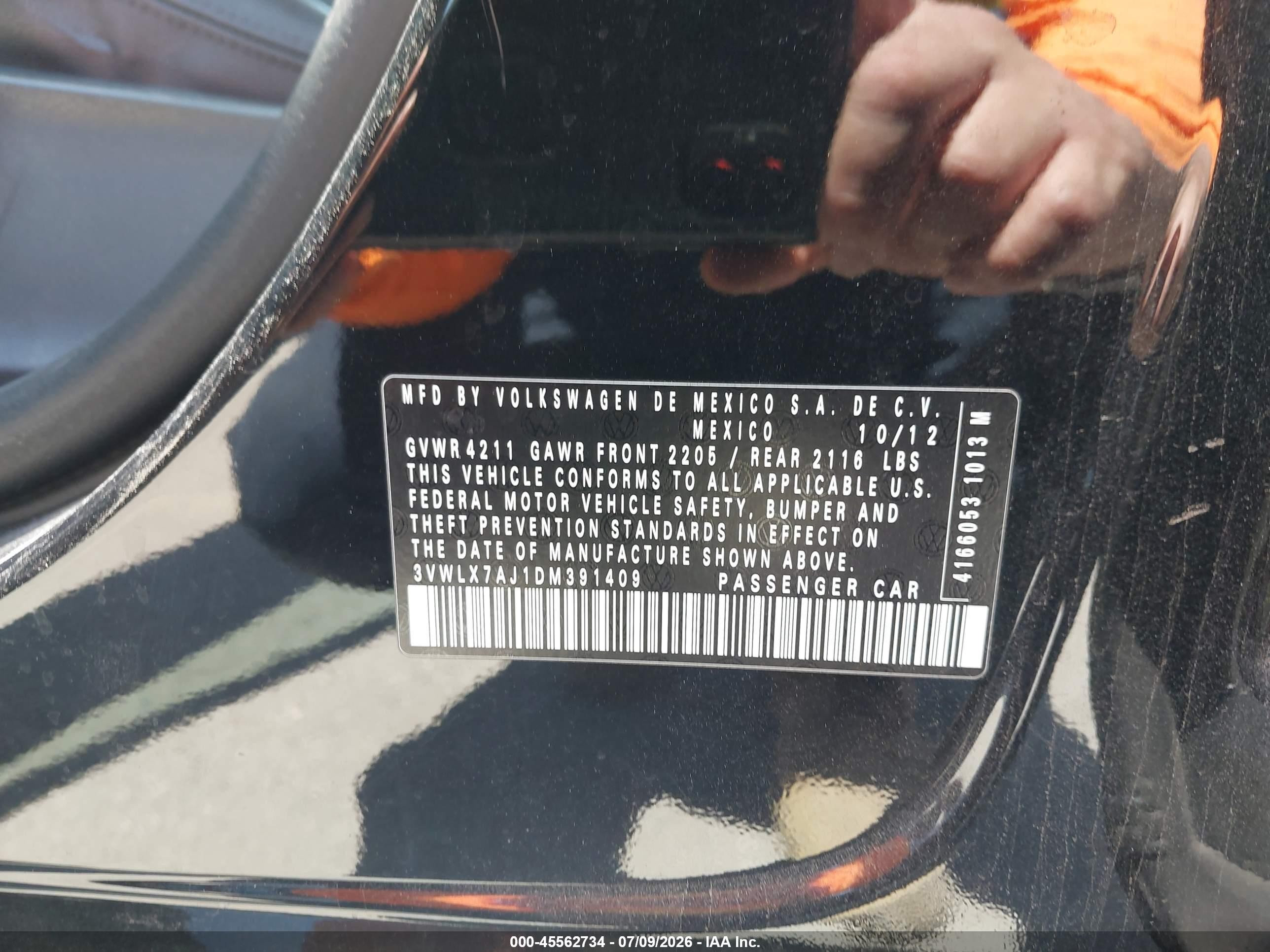 2013 Volkswagen Jetta 2.5l Sel Черный vin: 3VWLX7AJ1DM391409