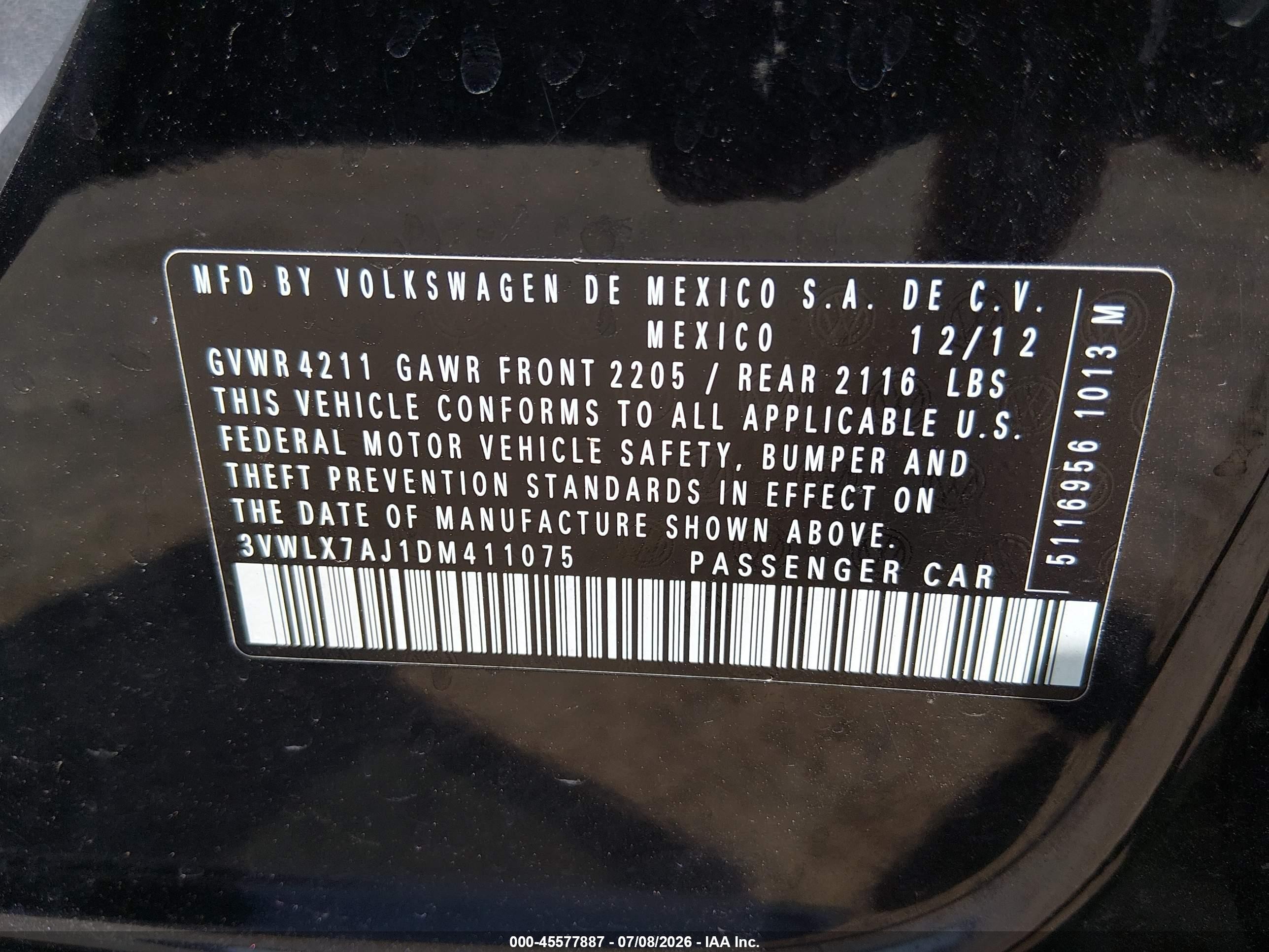 2013 Volkswagen Jetta 2.5l Sel Black vin: 3VWLX7AJ1DM411075