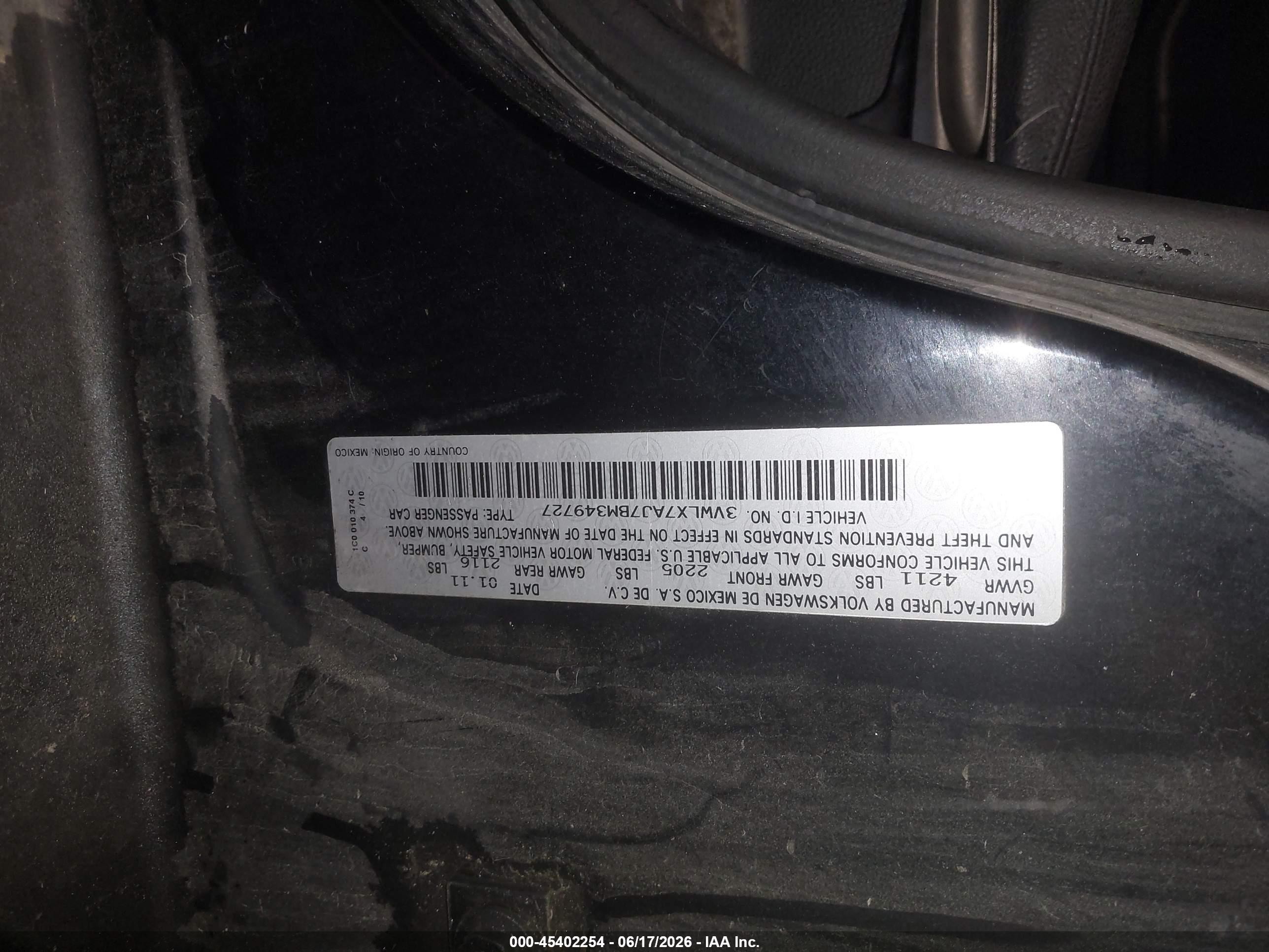 2011 Volkswagen Jetta 2.5l Sel Black vin: 3VWLX7AJ7BM349727