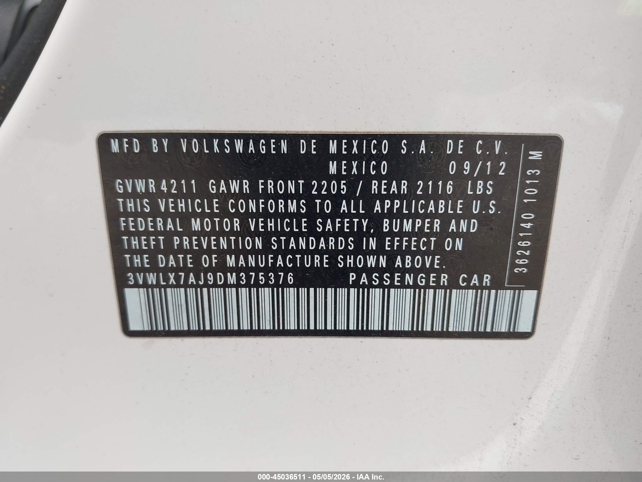 2013 Volkswagen Jetta 2.5l Sel White vin: 3VWLX7AJ9DM375376
