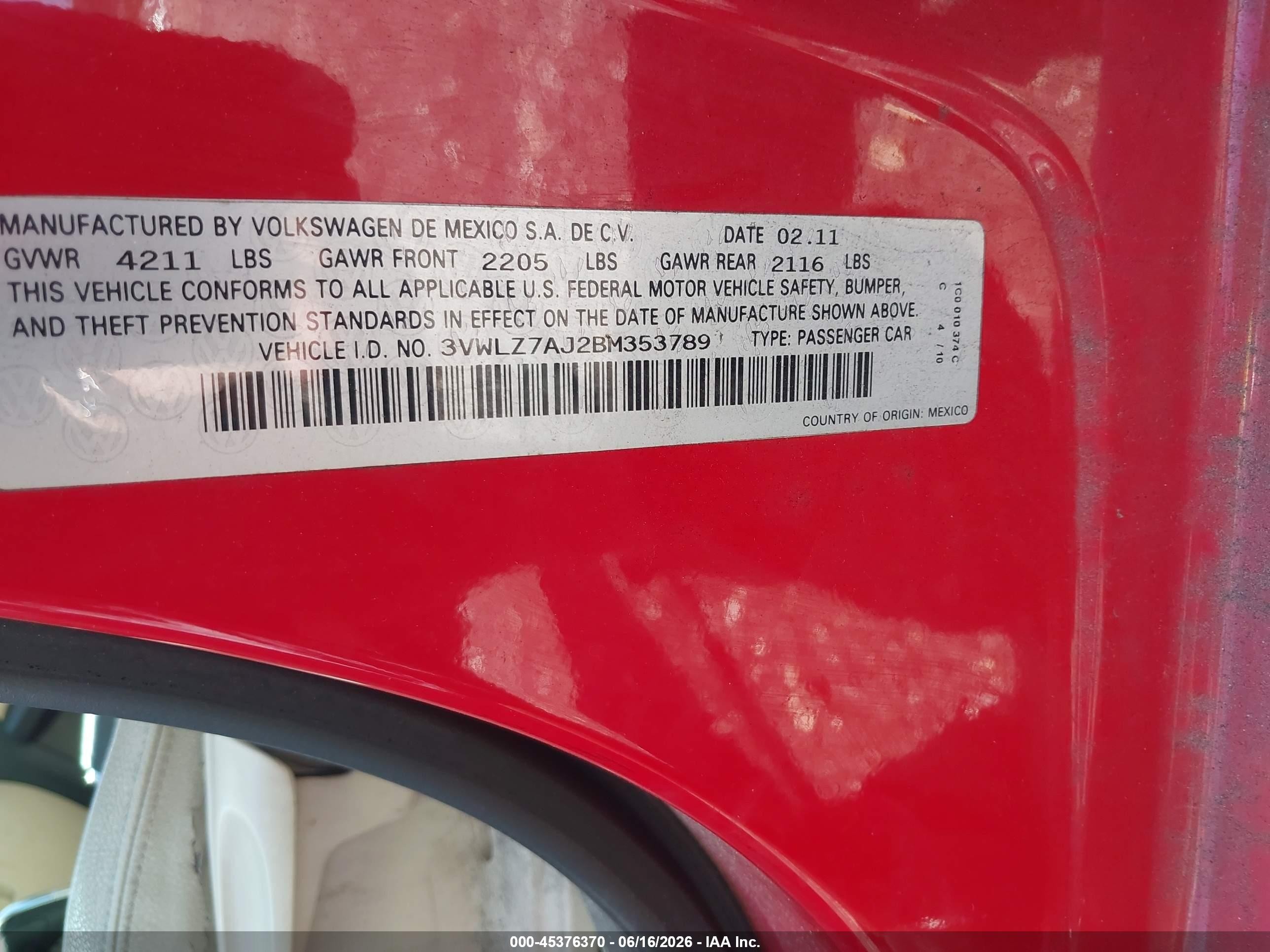 2011 Volkswagen Jetta 2.5l Sel Red vin: 3VWLZ7AJ2BM353789