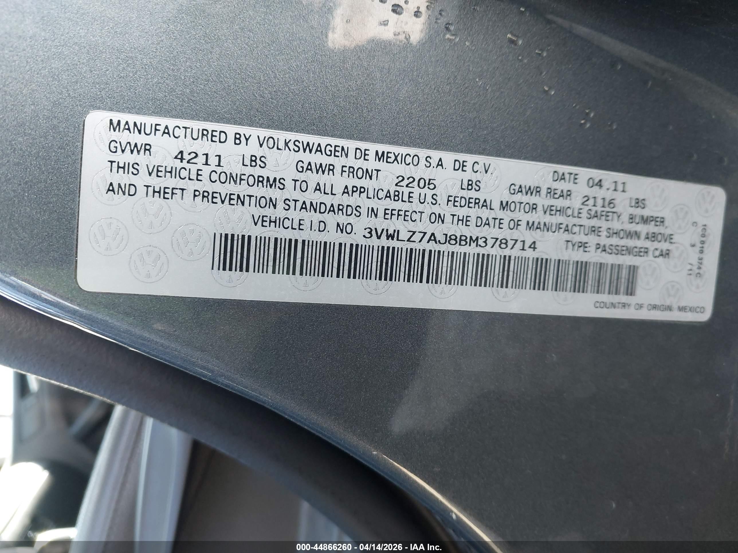 2011 Volkswagen Jetta 2.5l Sel Gray vin: 3VWLZ7AJ8BM378714